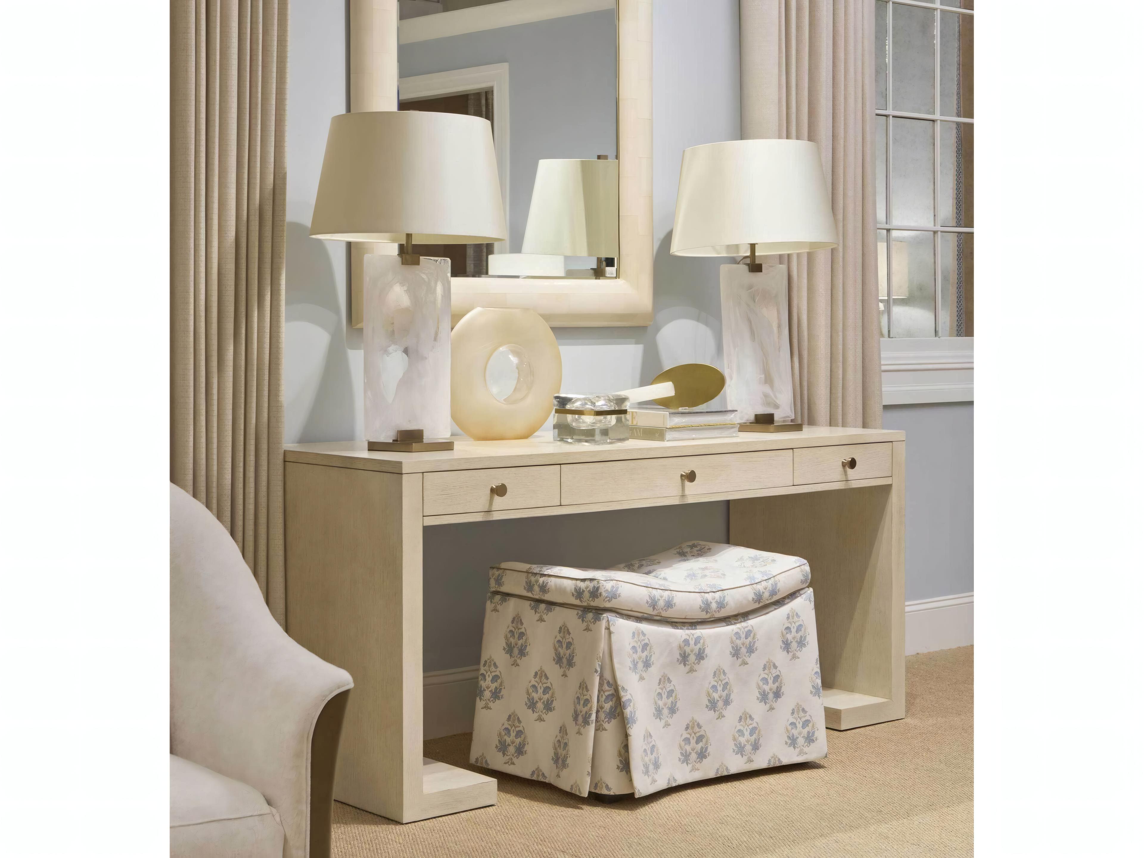 Mr. & Mrs. Howard Nile White Oak Wood Writing Desk