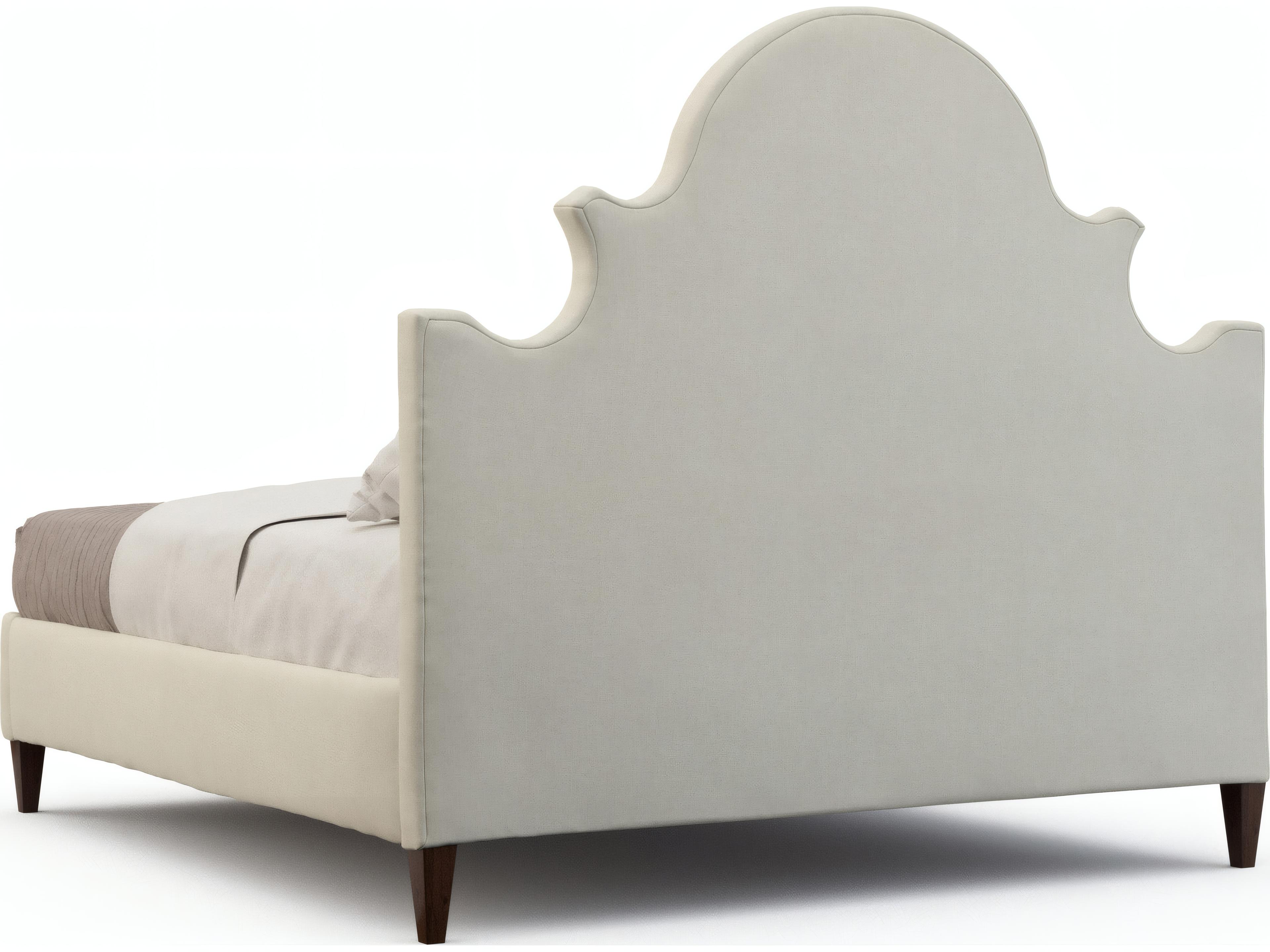 Mr. & Mrs. Howard Lauren Beige Hardwood Upholstered King Panel Bed