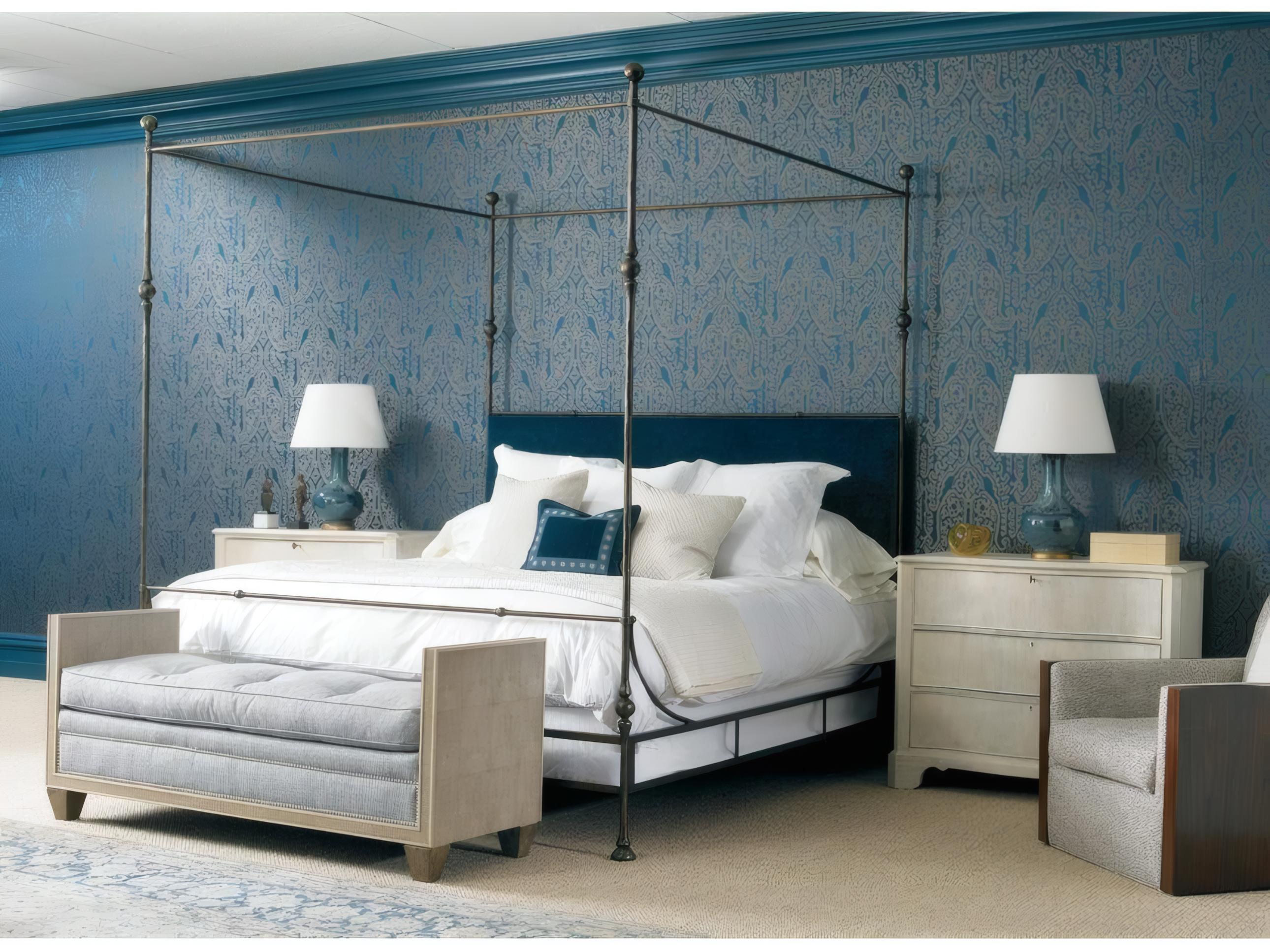 Mr. & Mrs. Howard Tuscan Bronze Upholstered King Poster Bed