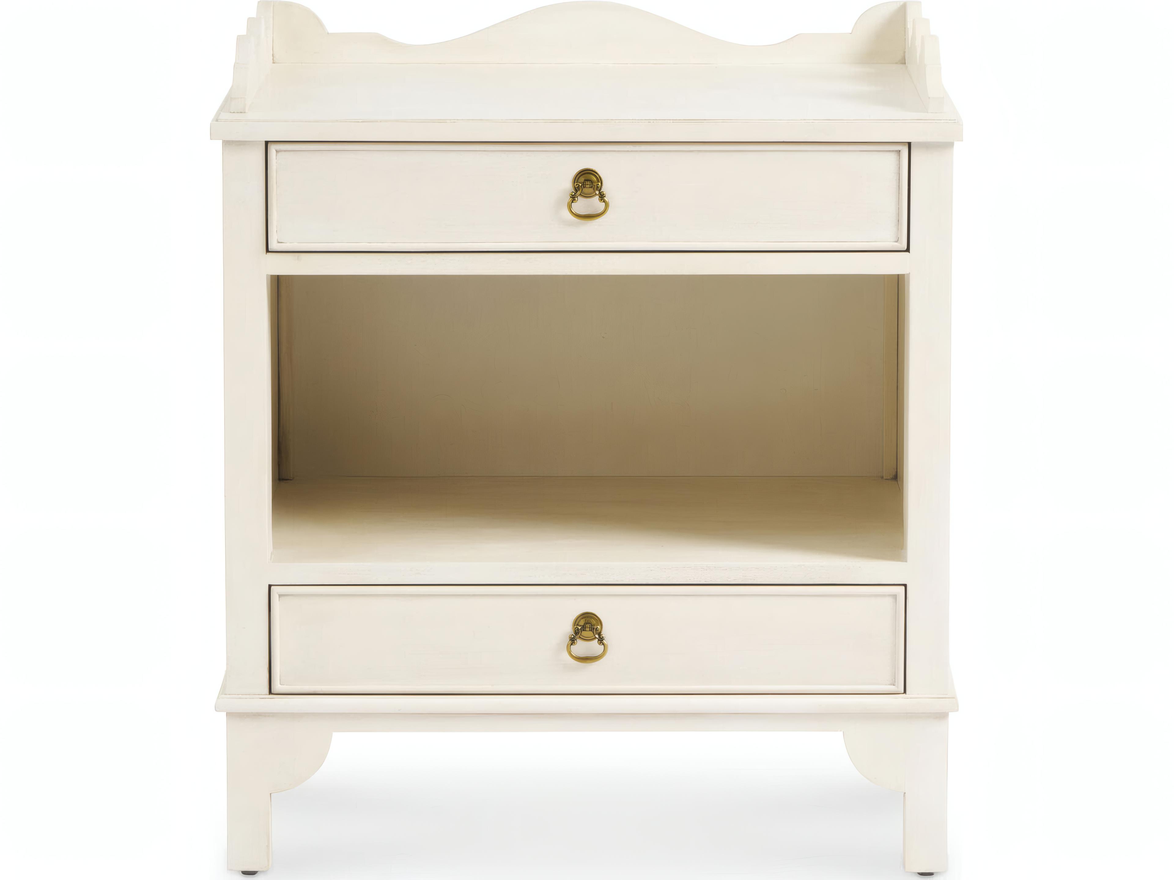 Mr. & Mrs. Howard Woody 2Drawers White Maple Wood Nightstand