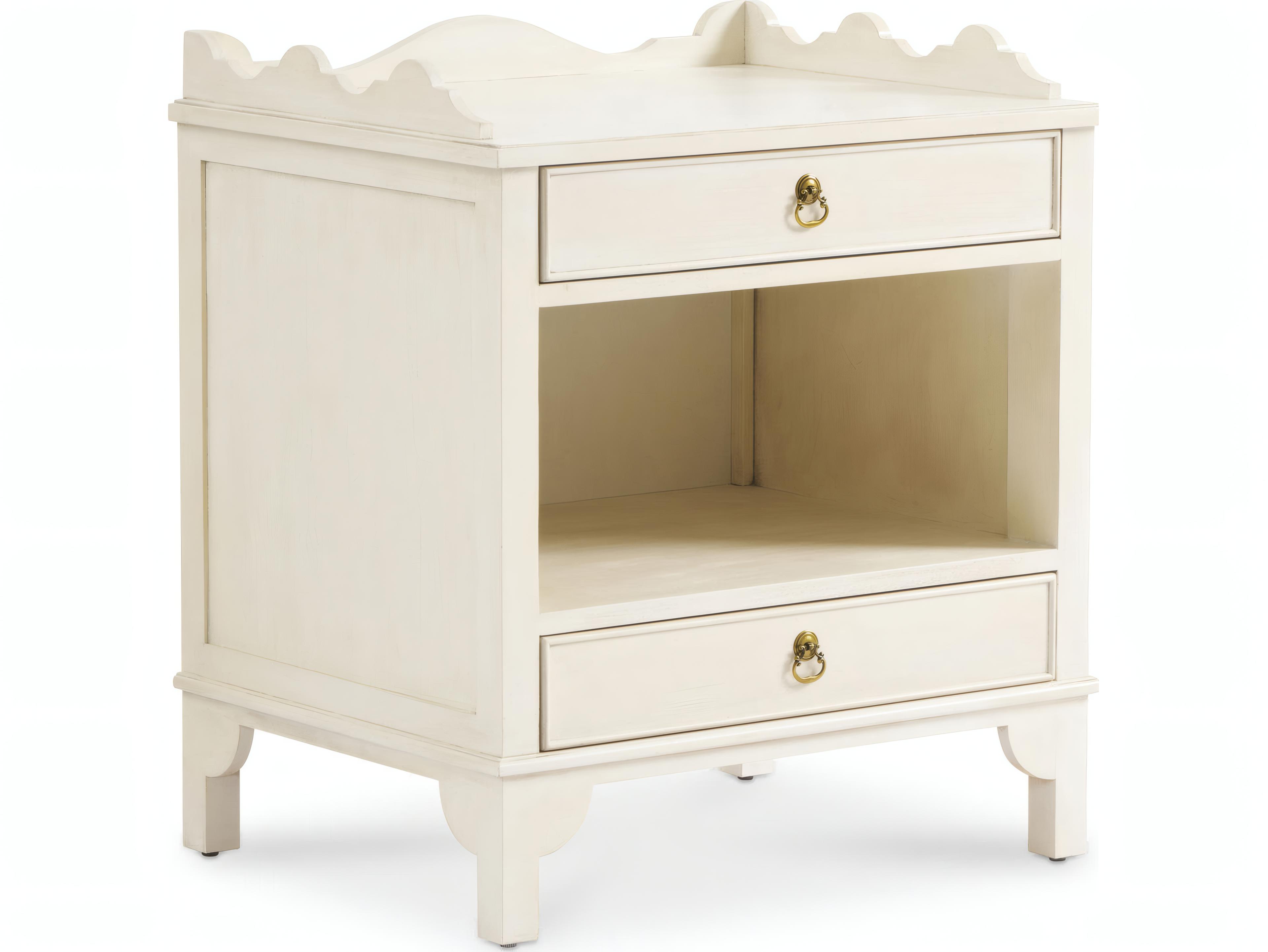 Mr. & Mrs. Howard Woody 2Drawers White Maple Wood Nightstand