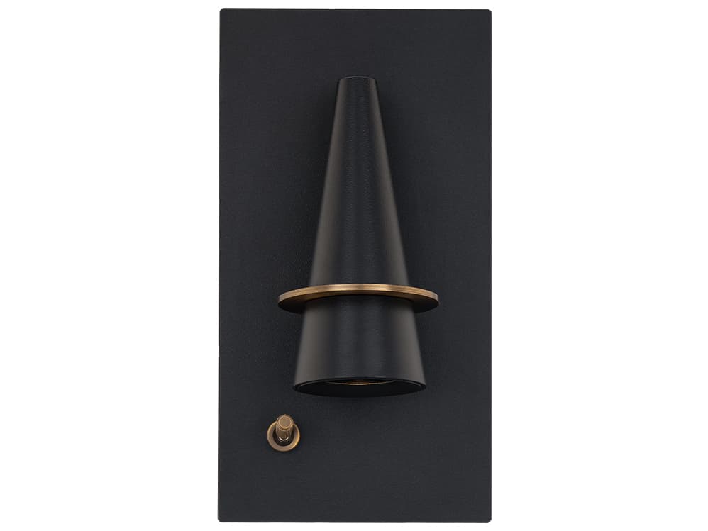 Modern Forms Wizard 1-Light Black Aged Brass Wall Sconce