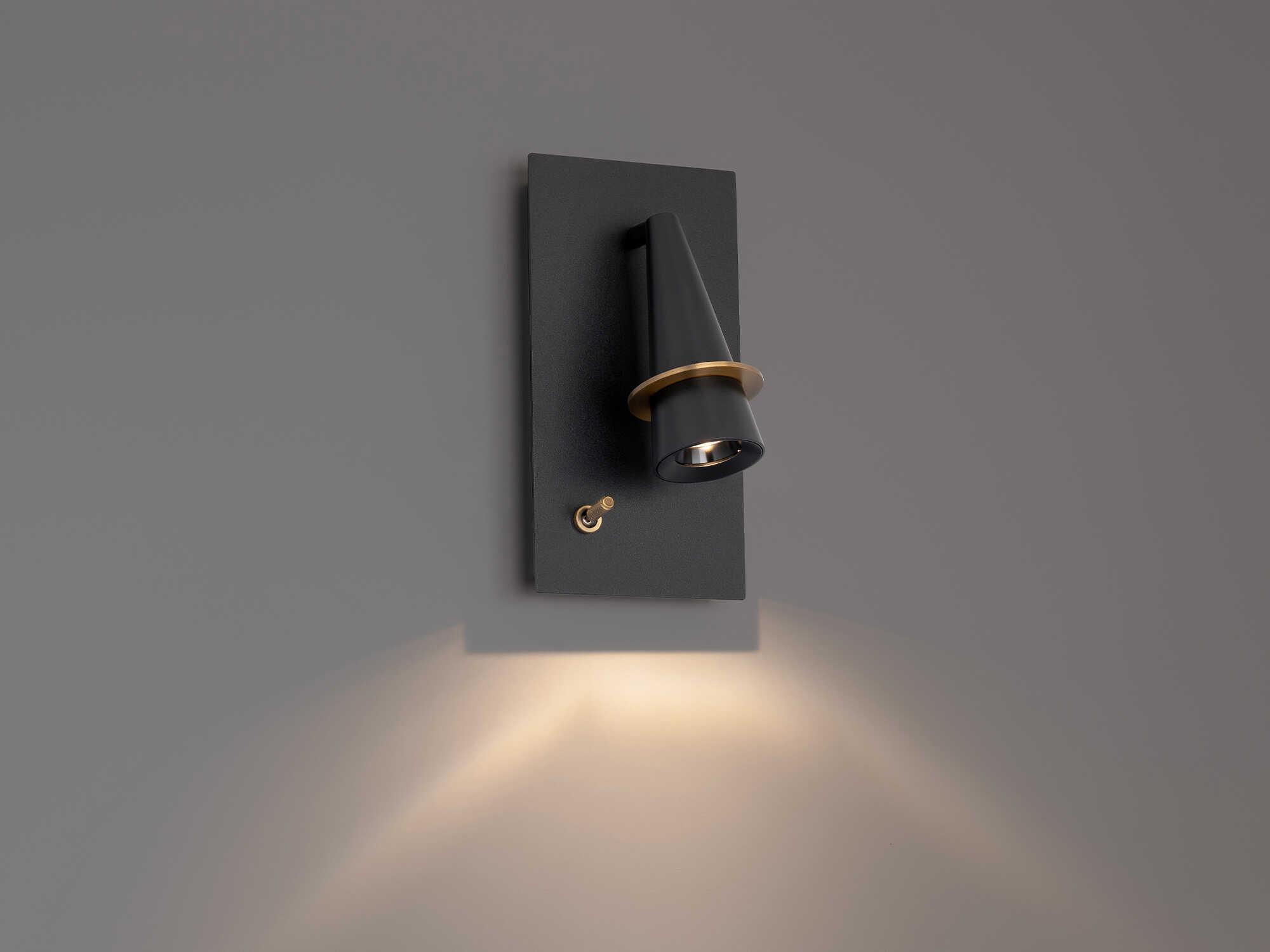 Modern Forms Wizard 1-Light Black Aged Brass Wall Sconce