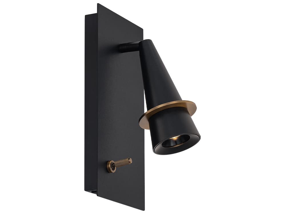 Modern Forms Wizard 1-Light Black Aged Brass Wall Sconce