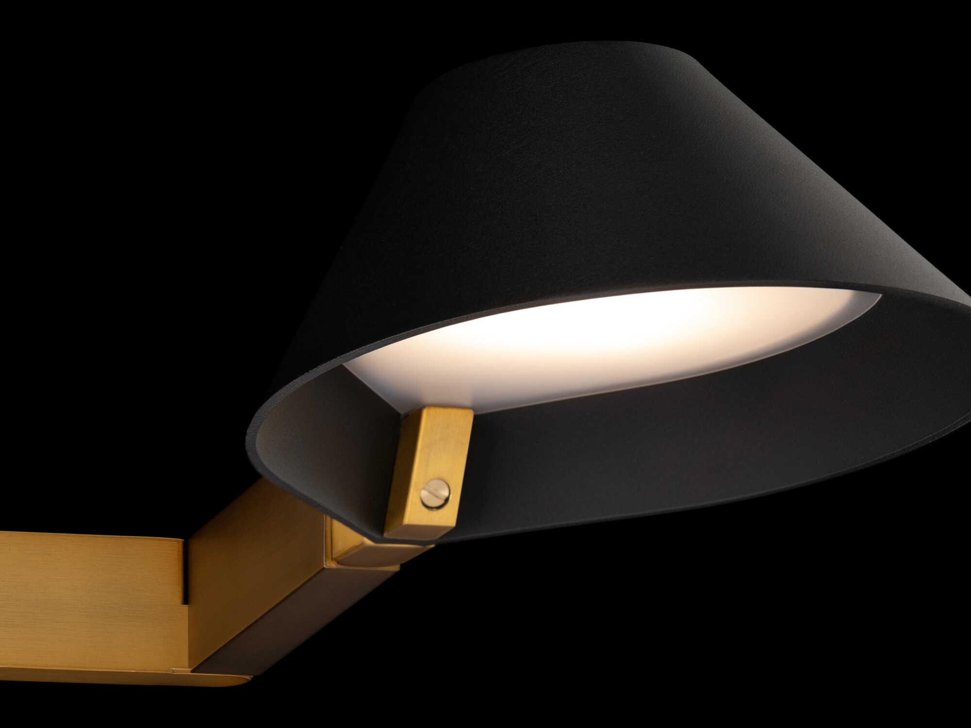 Modern Forms Pavilion 1-Light Black Aged Brass Swing Wall Sconce