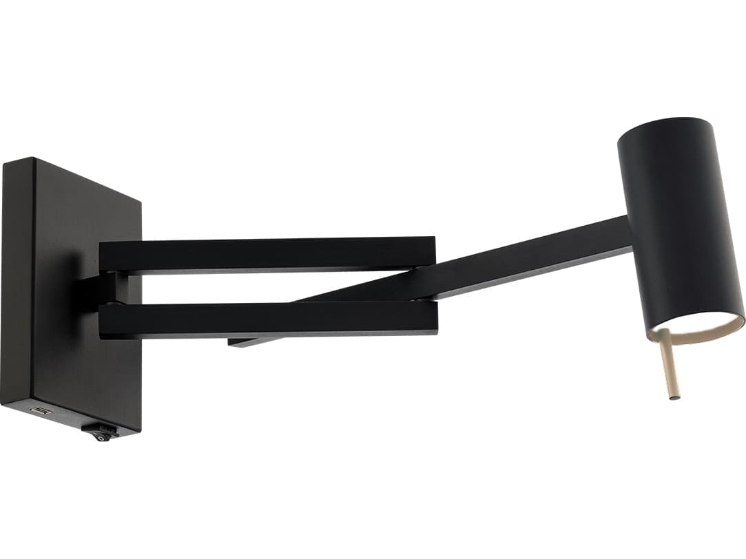 Modern Forms Gavel 1-Light Black Swing Wall Sconce