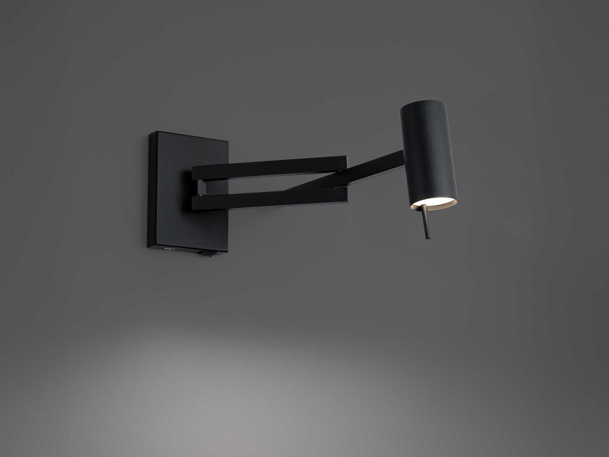 Modern Forms Gavel 1-Light Black Swing Wall Sconce