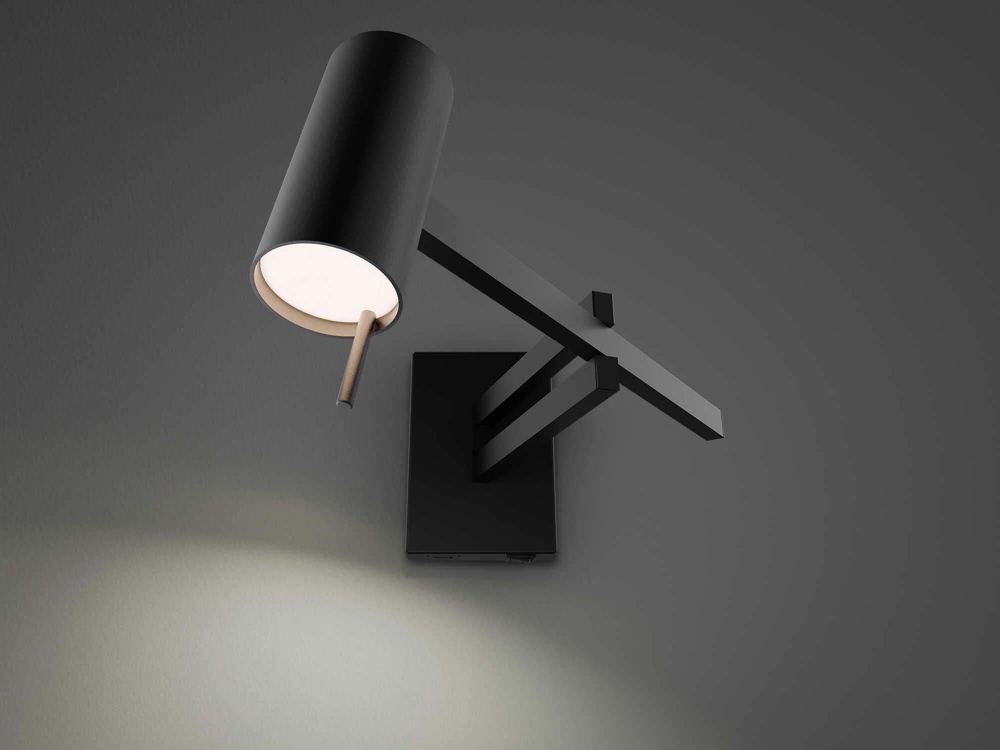 Modern Forms Gavel 1-Light Black Swing Wall Sconce