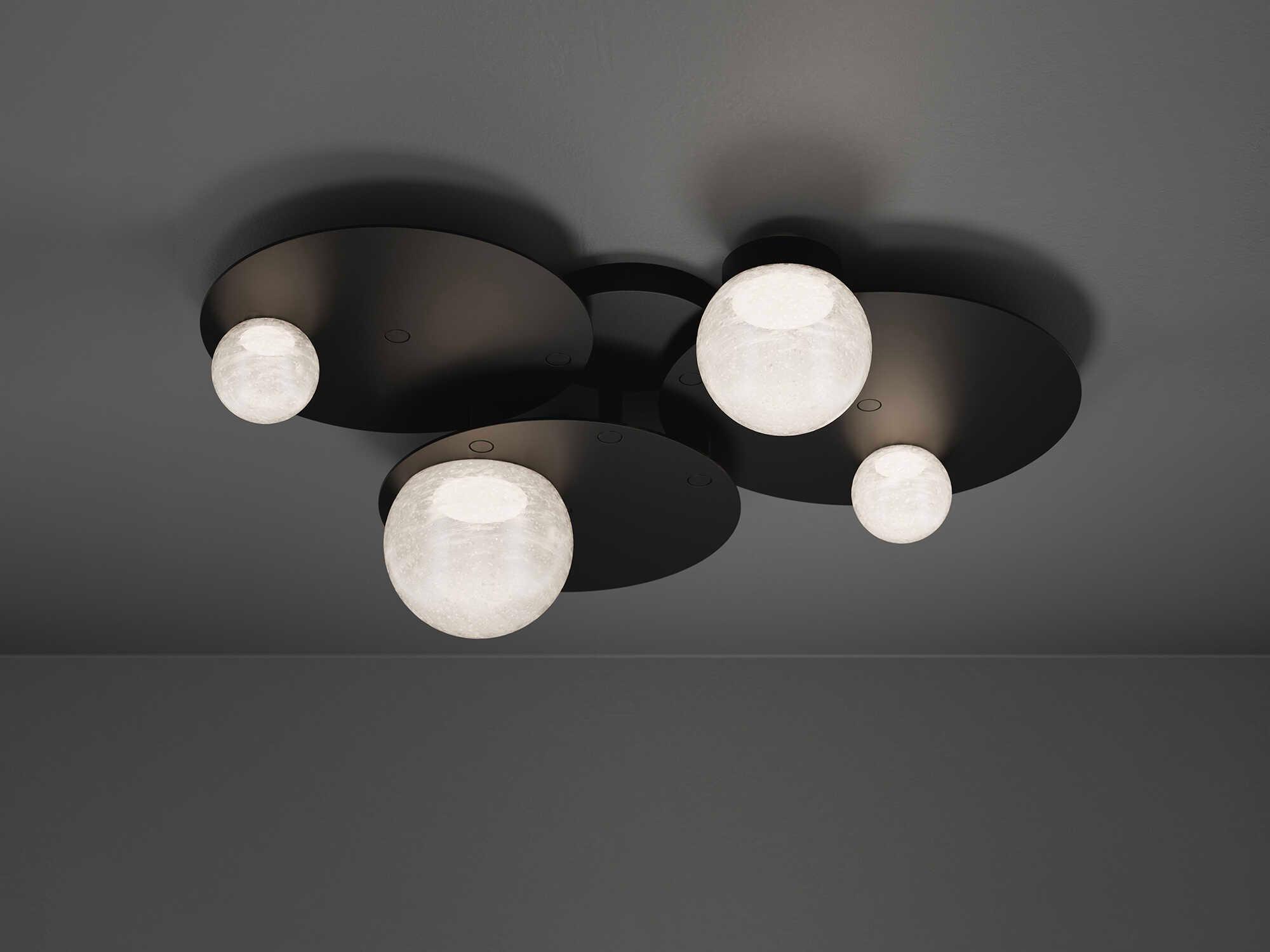Modern Forms Out Of This World 4-Light Black Geometric Flush Mount