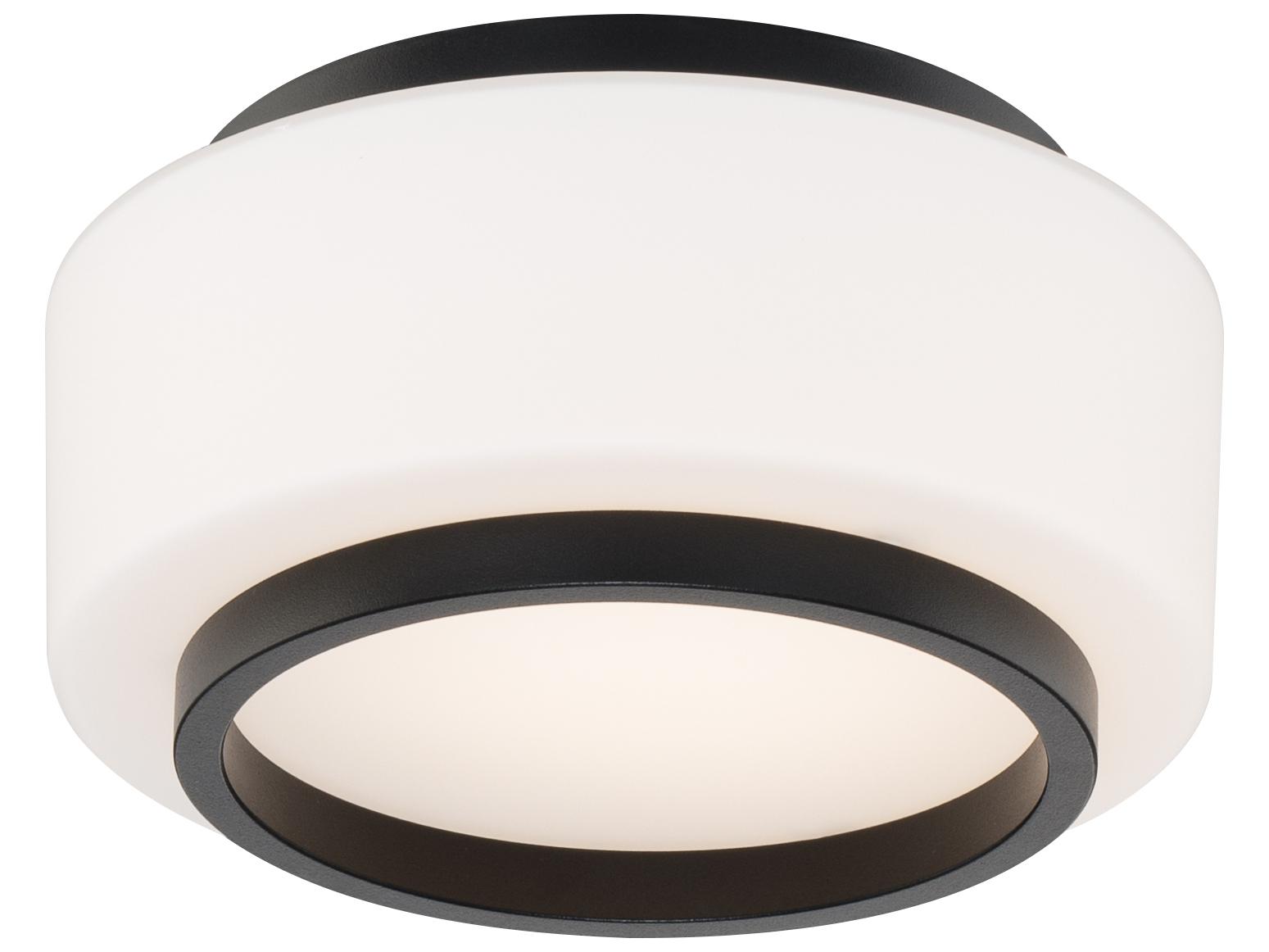 Modern Forms Preston 1-Light Black Drum Flush Mount