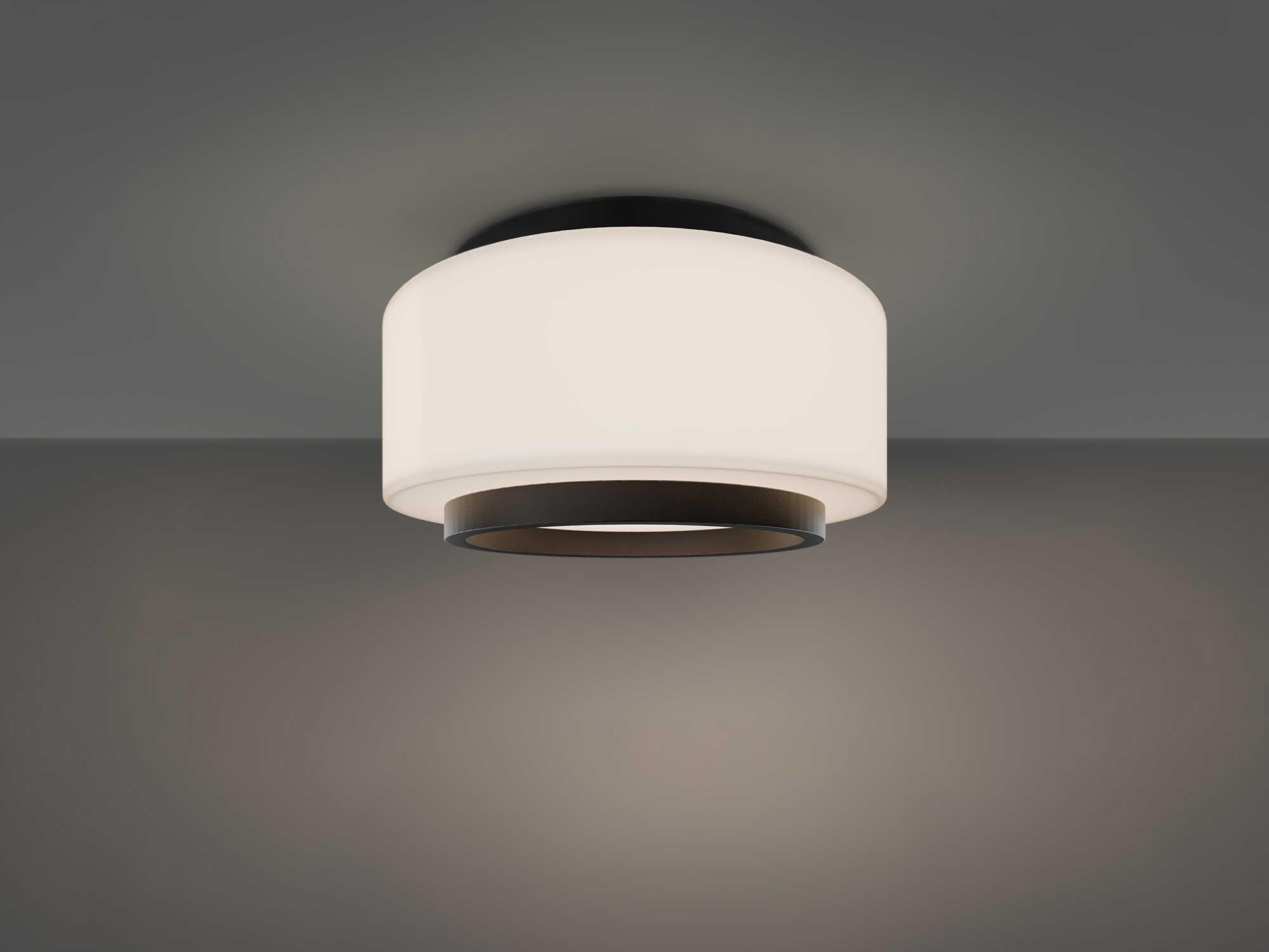 Modern Forms Preston 1-Light Black Drum Flush Mount