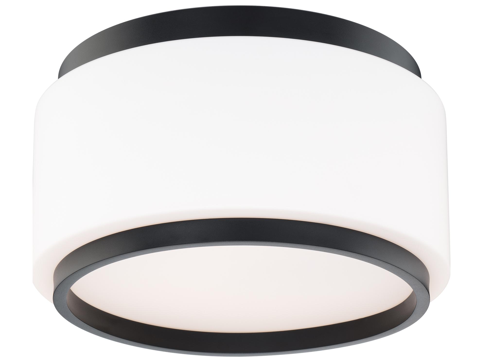 Modern Forms Preston 1-Light Black Drum Flush Mount