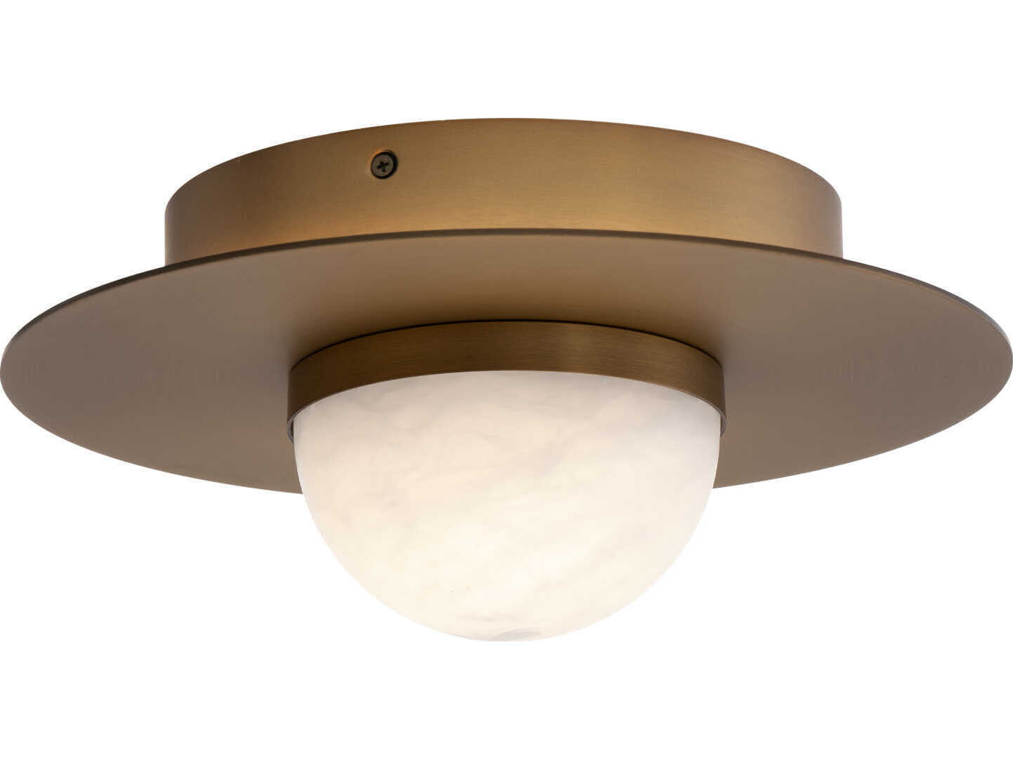 Modern Forms Landed 1-Light Aged Brass Flush Mount