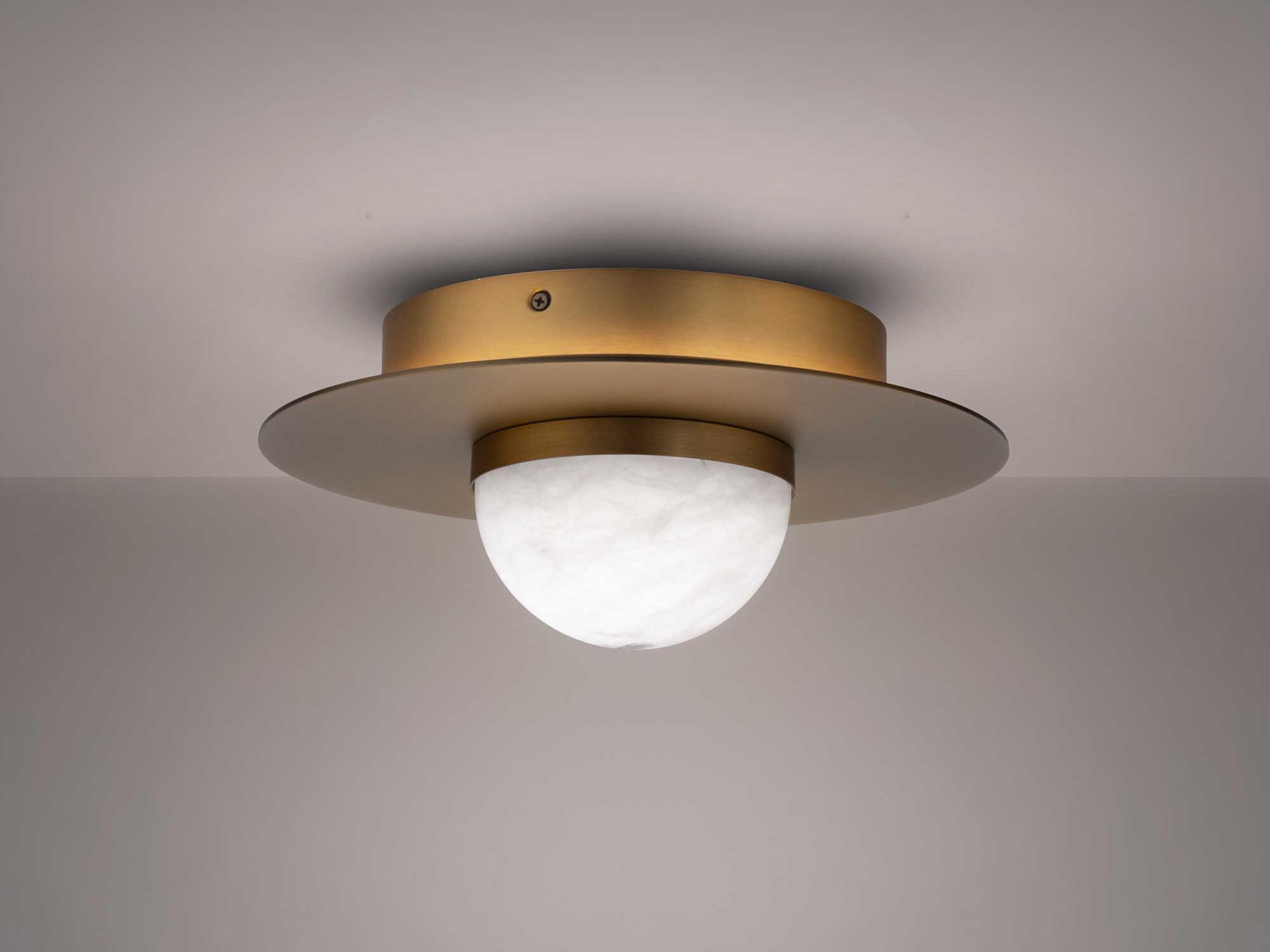 Modern Forms Landed 1-Light Aged Brass Flush Mount
