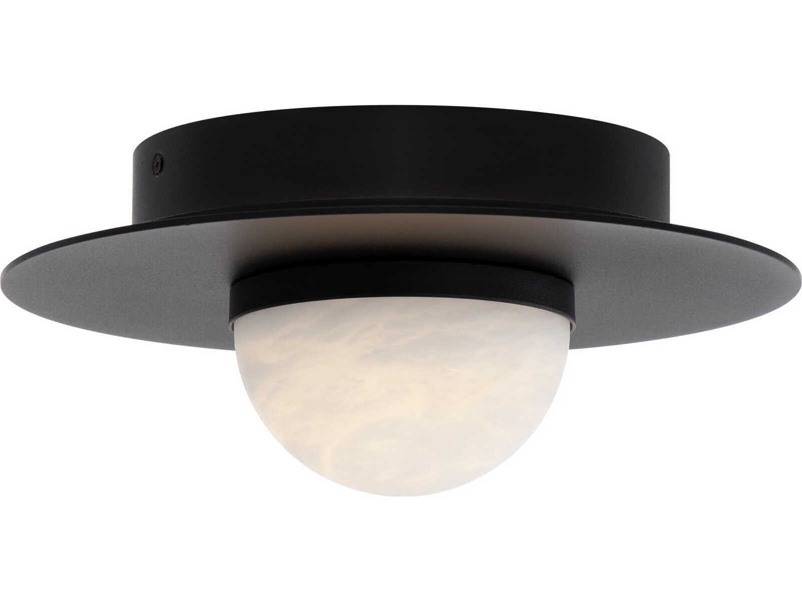 Modern Forms Landed 1-Light Black Globe Flush Mount