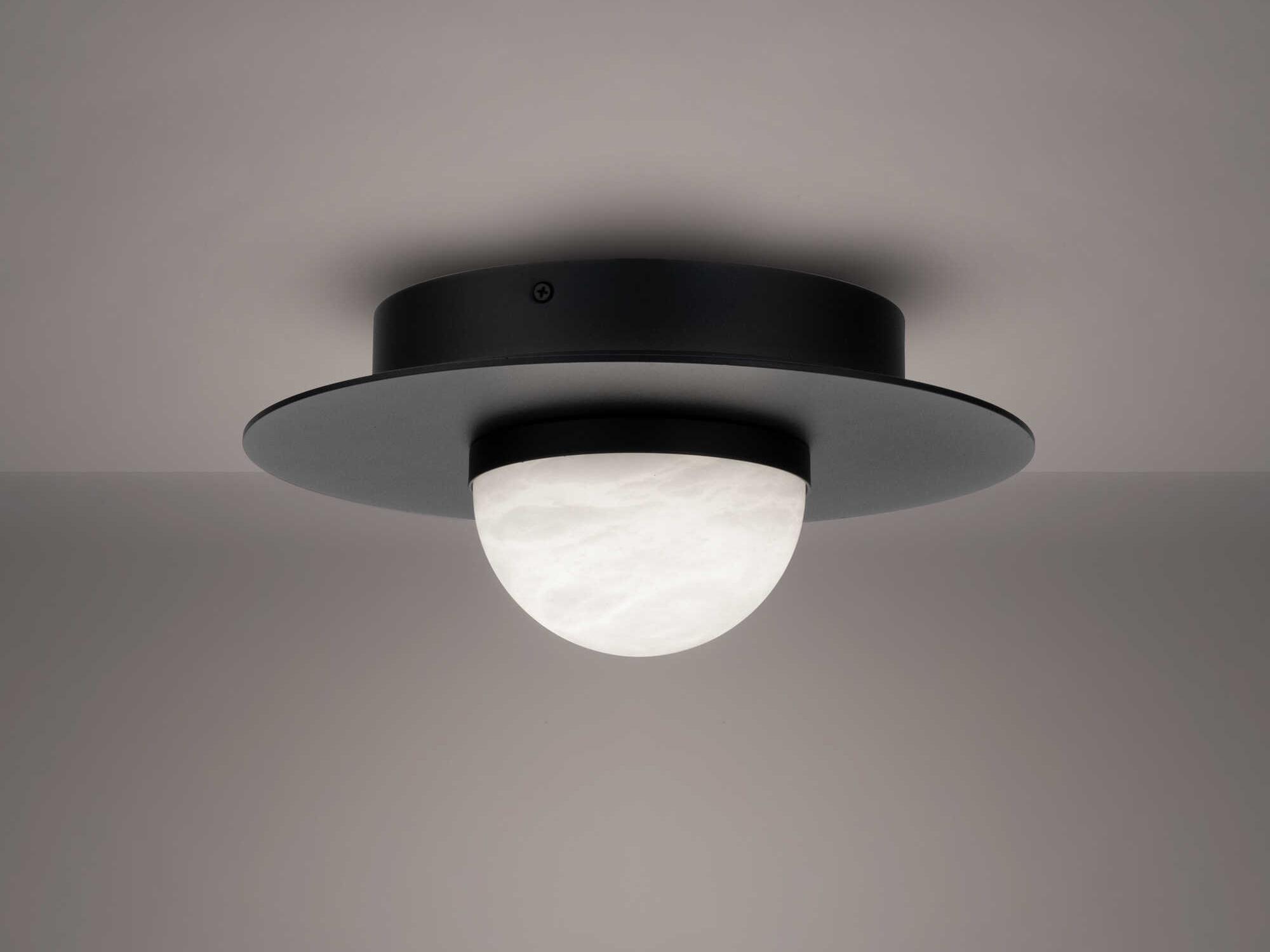 Modern Forms Landed 1-Light Black Globe Flush Mount
