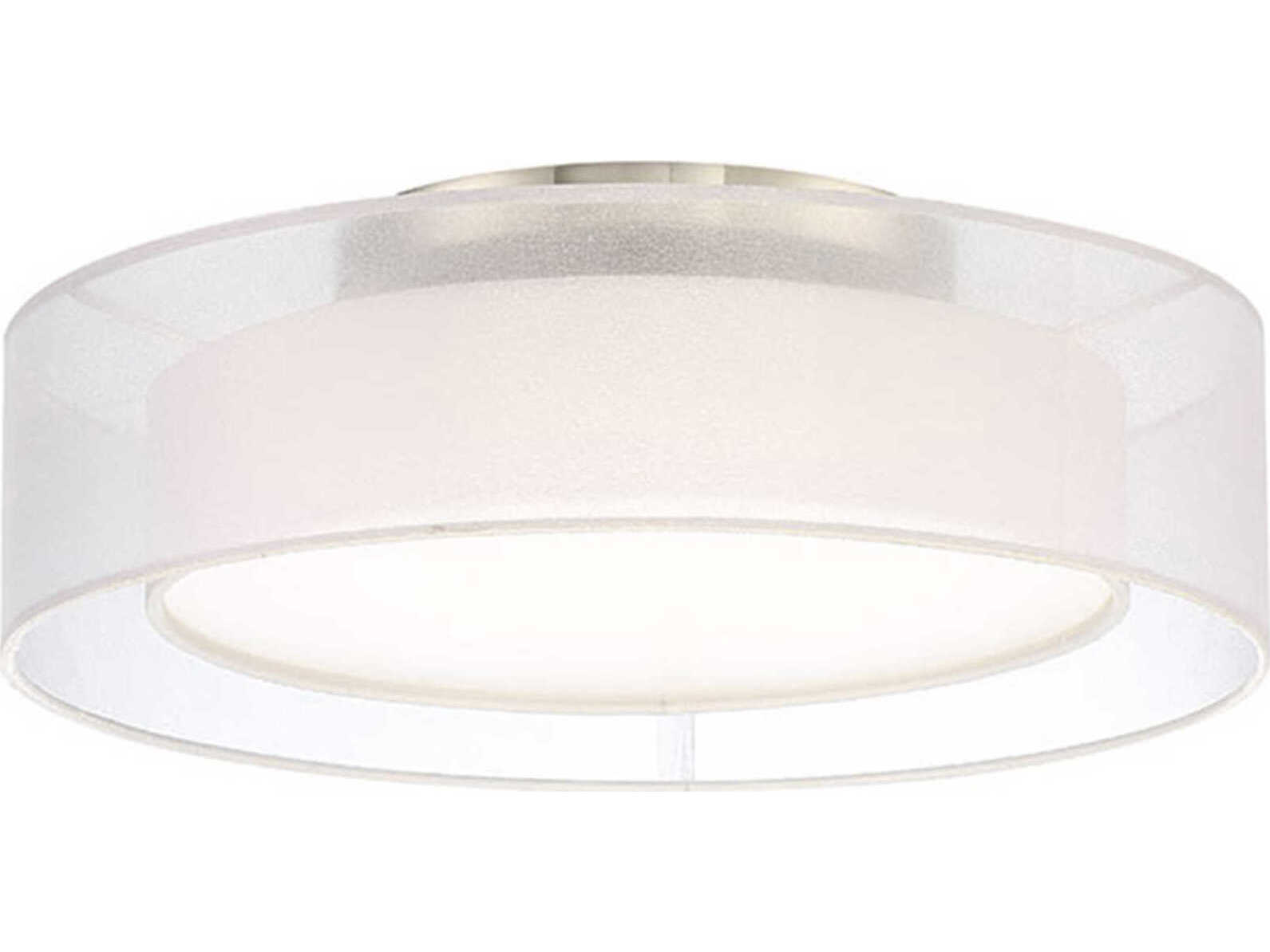 Modern Forms Metropolis 1-Light Brushed Nickel LED Drum Flush Mount