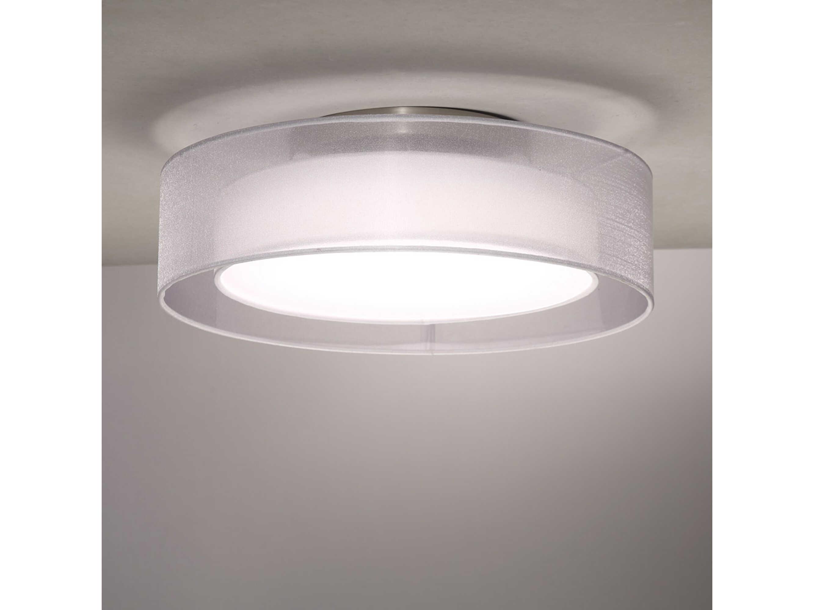 Modern Forms Metropolis 1-Light Brushed Nickel LED Drum Flush Mount