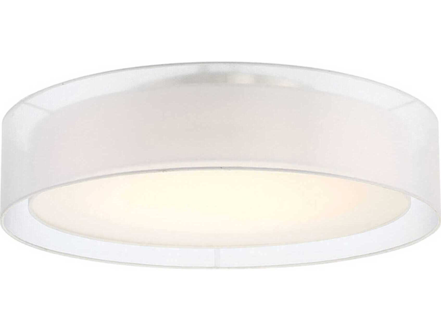 Modern Forms Metropolis 1-Light Brushed Nickel LED Drum Flush Mount