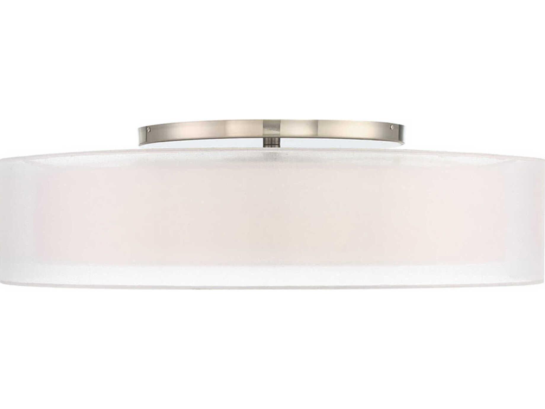 Modern Forms Metropolis 1-Light Brushed Nickel LED Drum Flush Mount