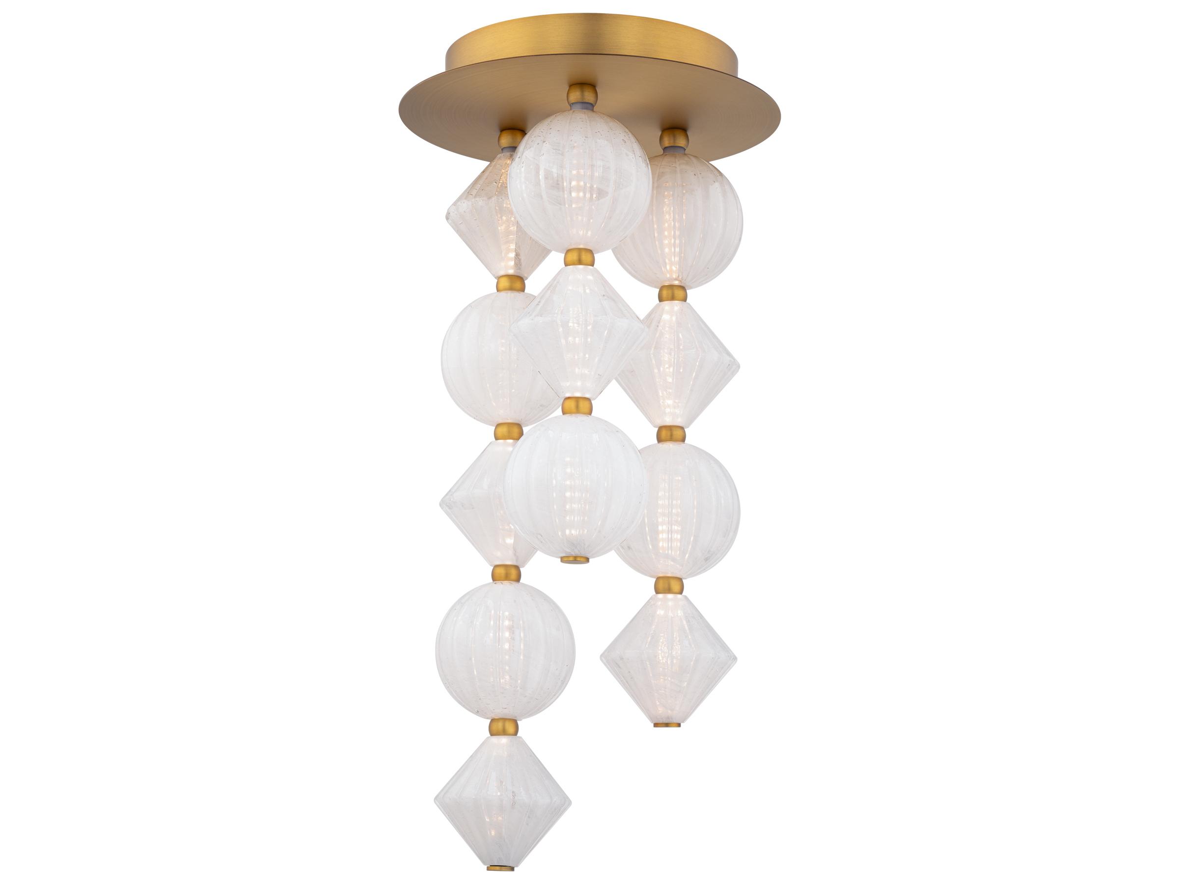 Modern Forms Pearla 12-Light Aged Brass Geometric Semi Flush Mount