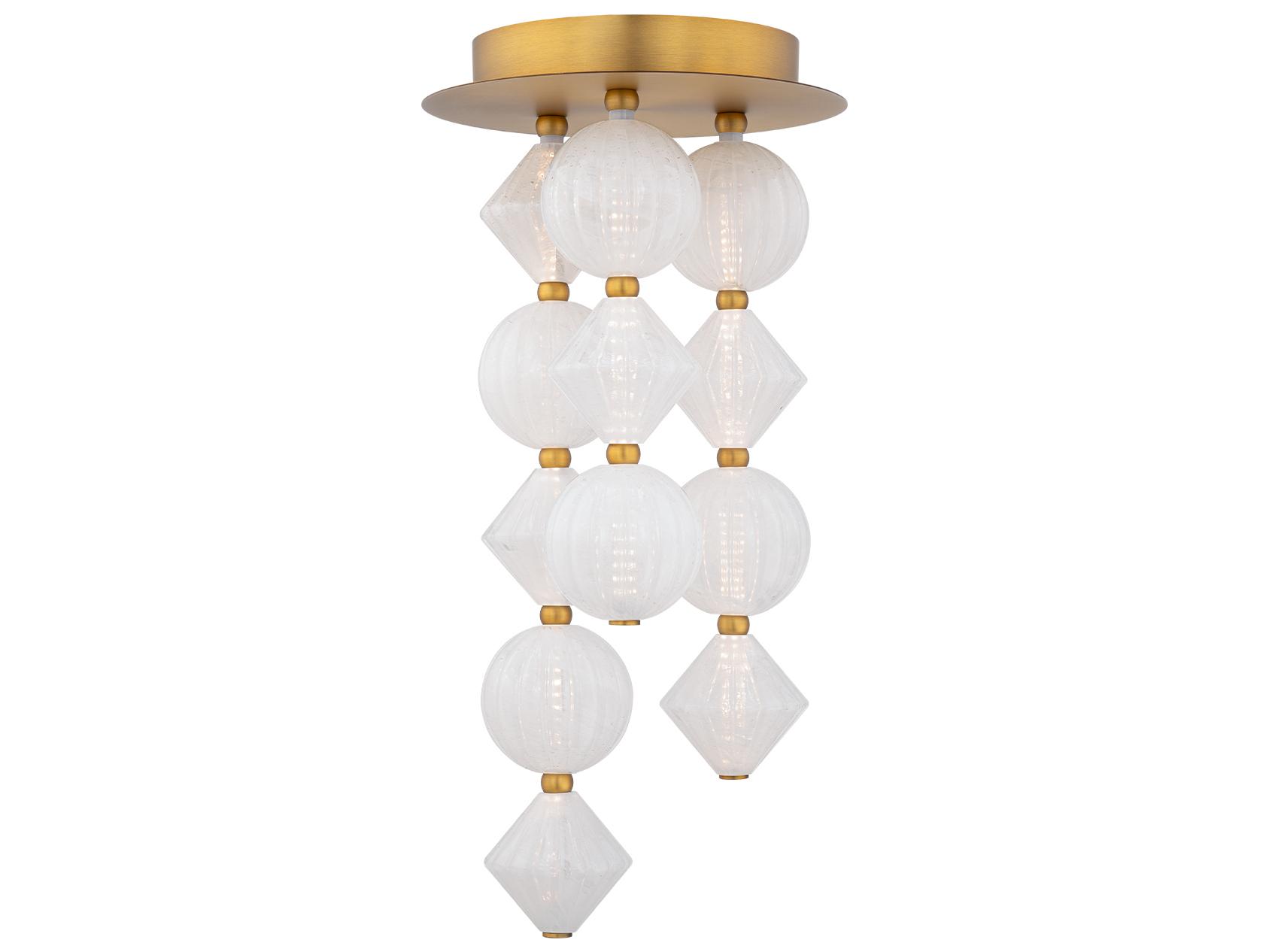 Modern Forms Pearla 12-Light Aged Brass Geometric Semi Flush Mount