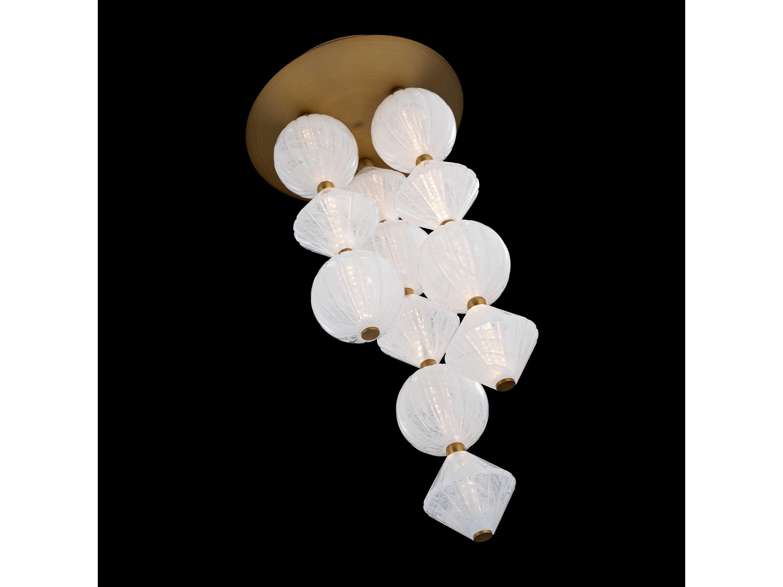 Modern Forms Pearla 12-Light Aged Brass Geometric Semi Flush Mount