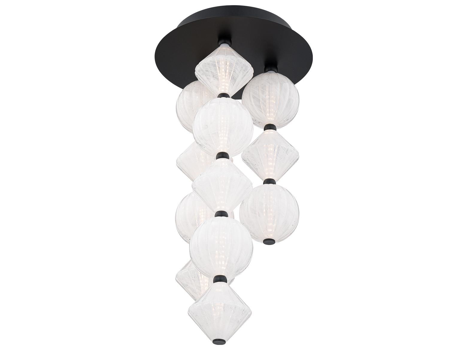 Modern Forms Pearla 12-Light Black Geometric Semi Flush Mount