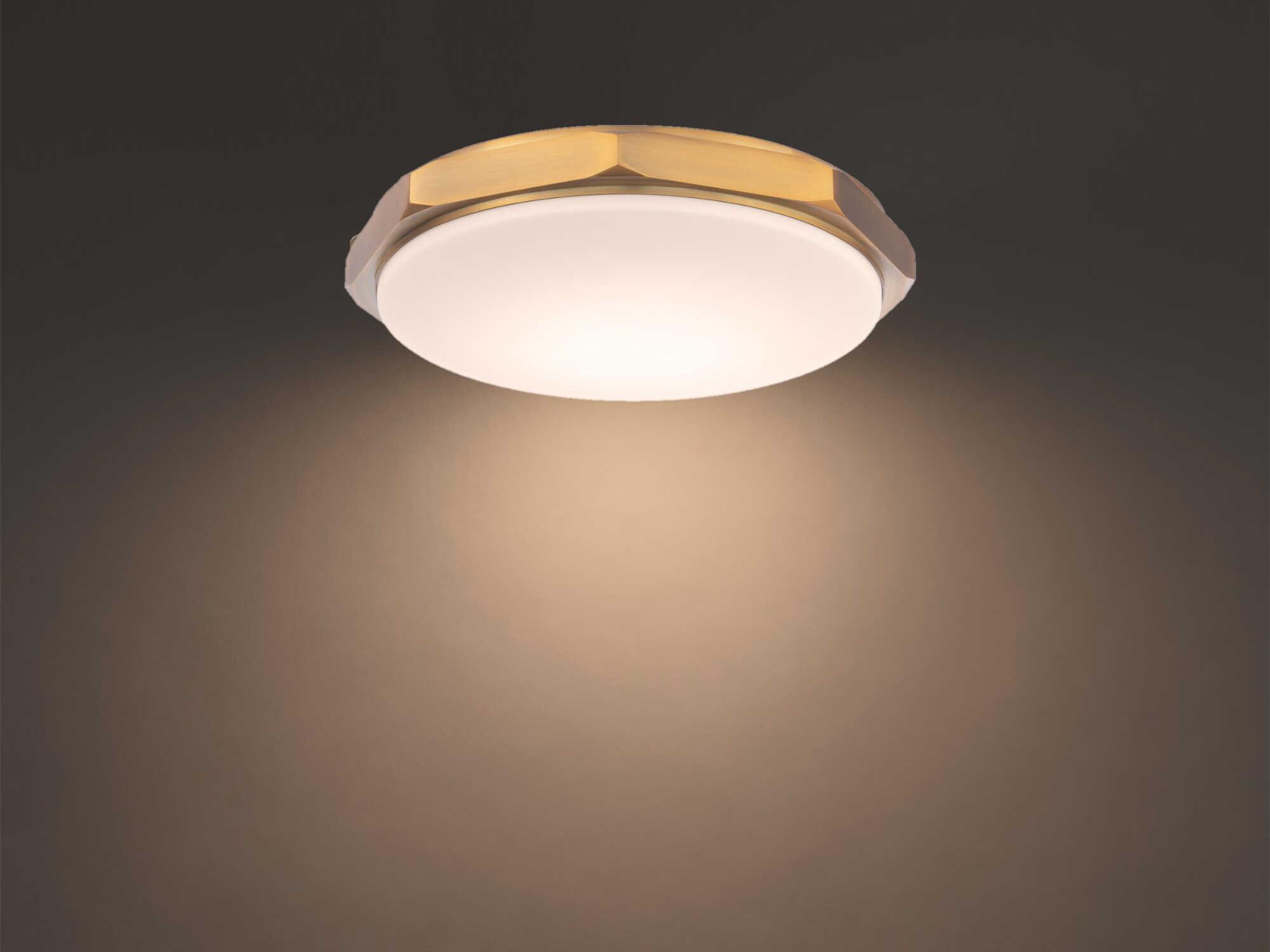 Modern Forms Grommet 1-Light Aged Brass Glass LED Round Flush Mount