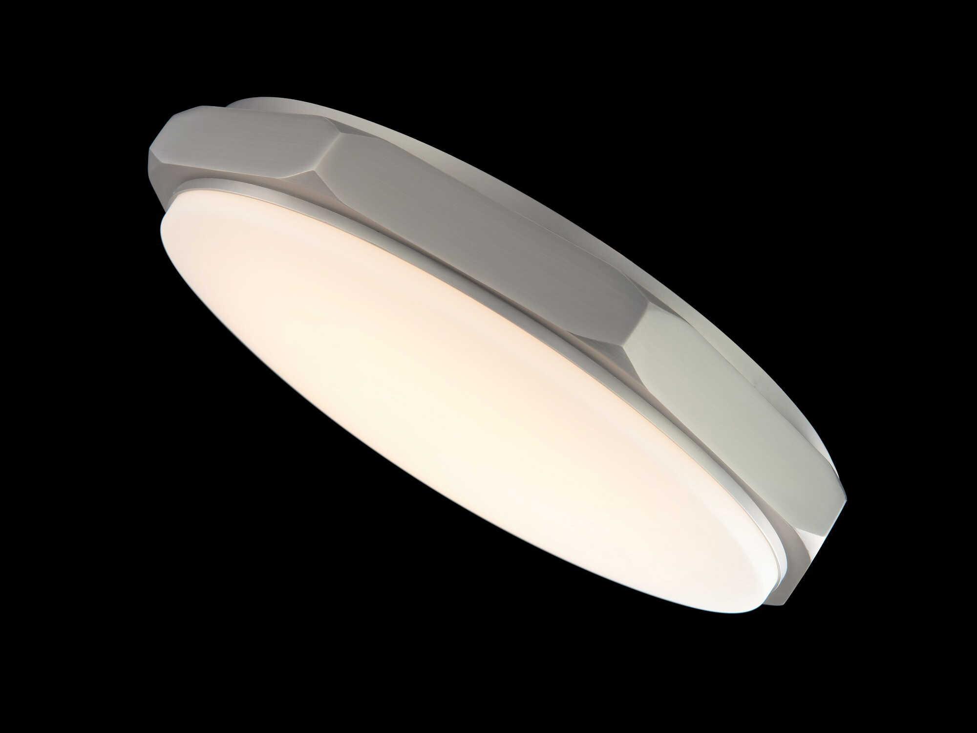 Modern Forms Grommet 1-Light Brushed Nickel Glass LED Round Flush Mount