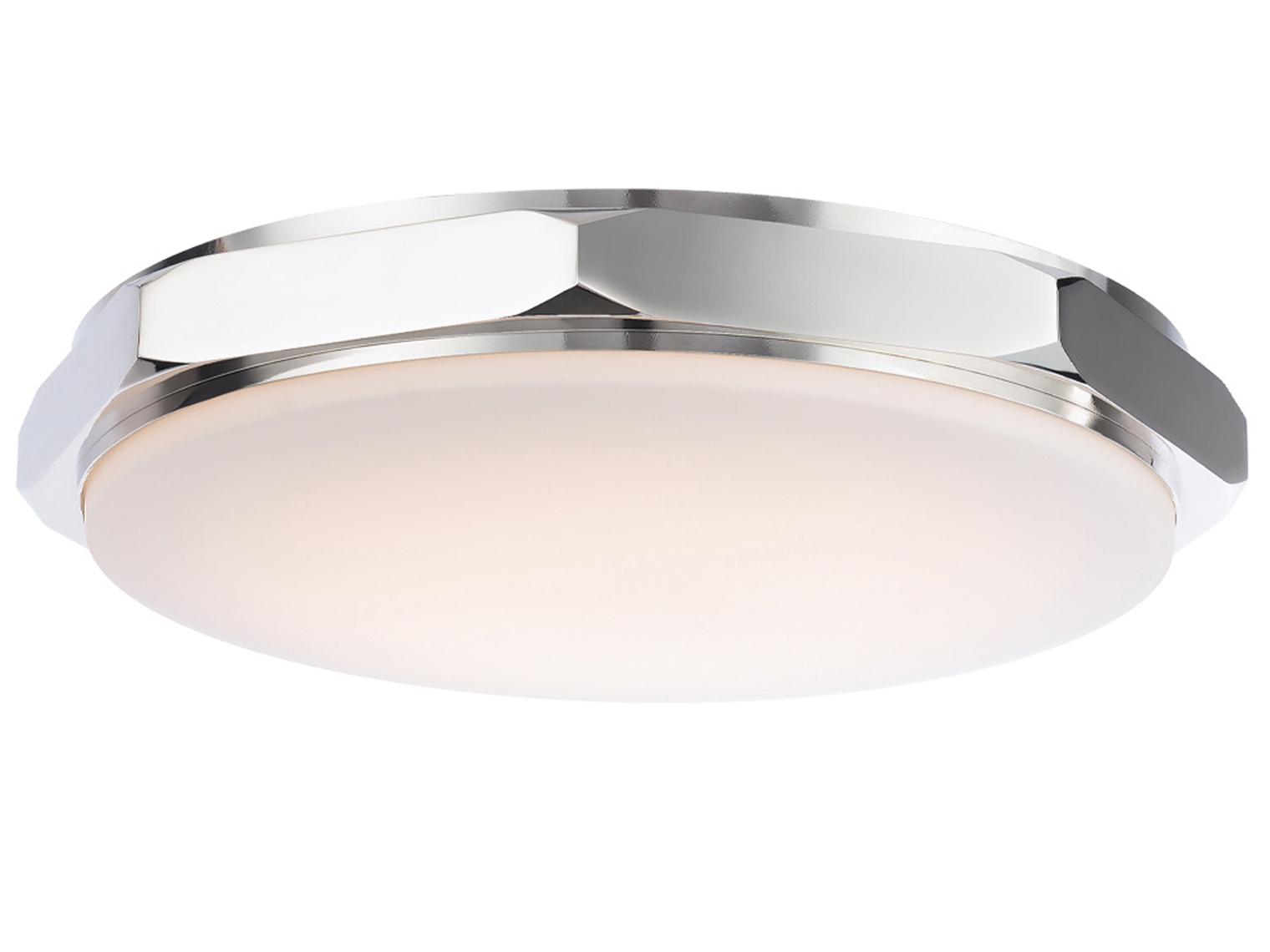 Modern Forms Grommet 1-Light Polished Nickel Glass LED Round Flush Mount
