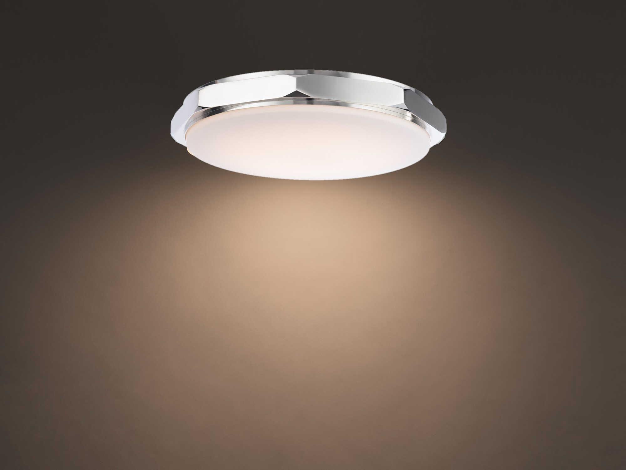 Modern Forms Grommet 1-Light Polished Nickel Glass LED Round Flush Mount