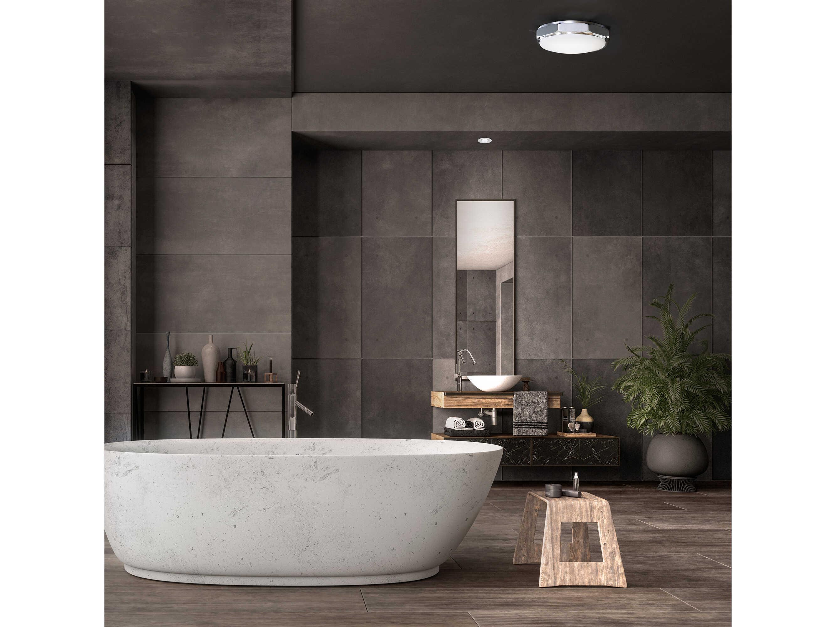 Modern Forms Grommet 1-Light Polished Nickel Glass LED Round Flush Mount