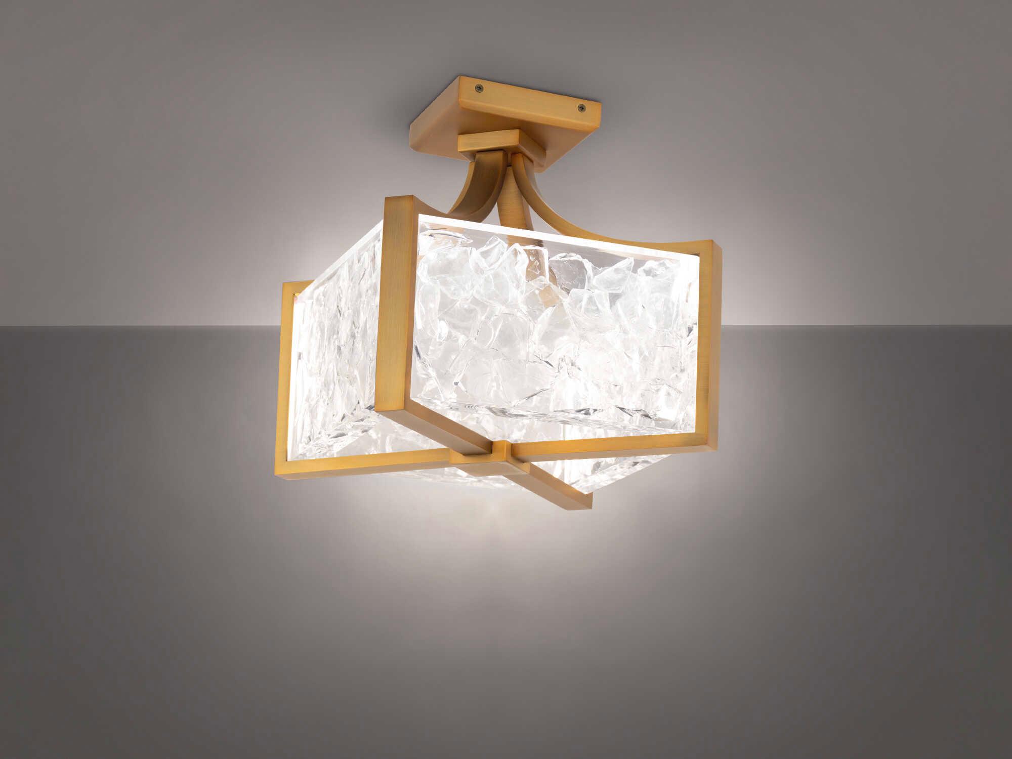 Modern Forms Emblem 1-Light Aged Brass Semi Flush Mount