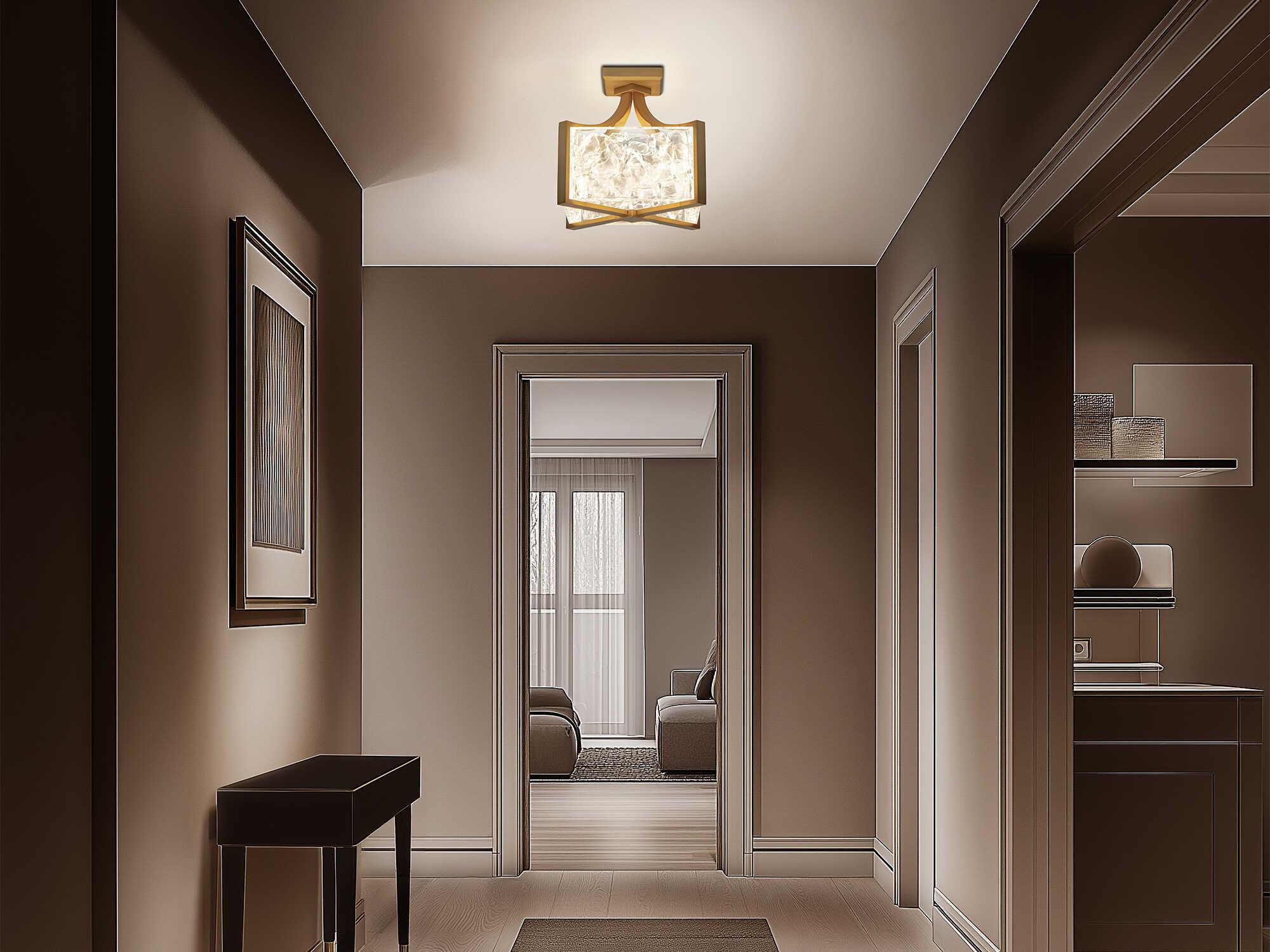 Modern Forms Emblem 1-Light Aged Brass Semi Flush Mount