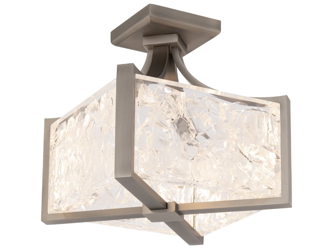 Modern Forms Emblem 1-Light Brushed Nickel Semi Flush Mount