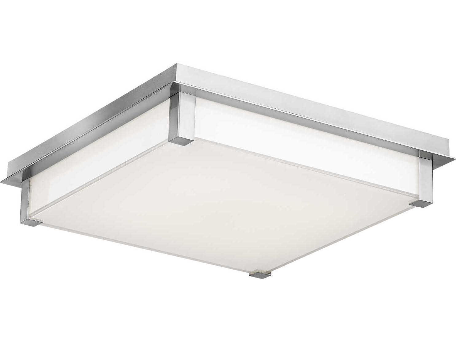 Modern Forms Polar 1-Light Brushed Nickel Glass LED Geometric Flush Mount