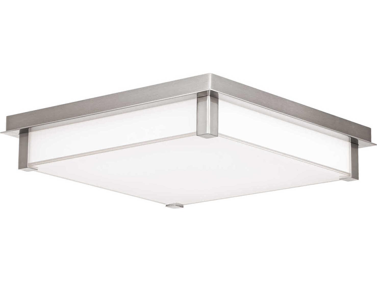 Modern Forms Polar 1-Light Brushed Nickel Glass LED Geometric Flush Mount