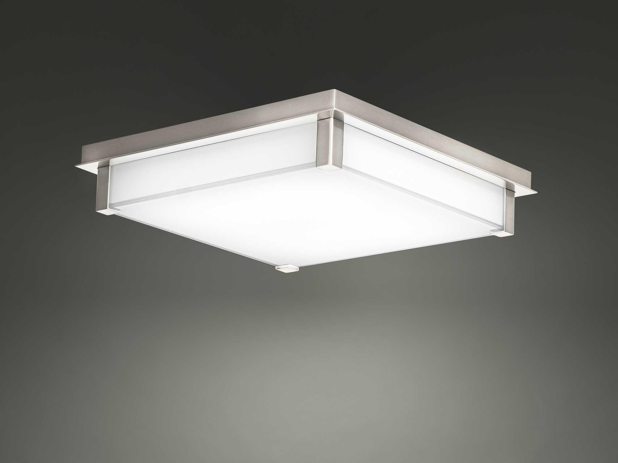 Modern Forms Polar 1-Light Brushed Nickel Glass LED Geometric Flush Mount