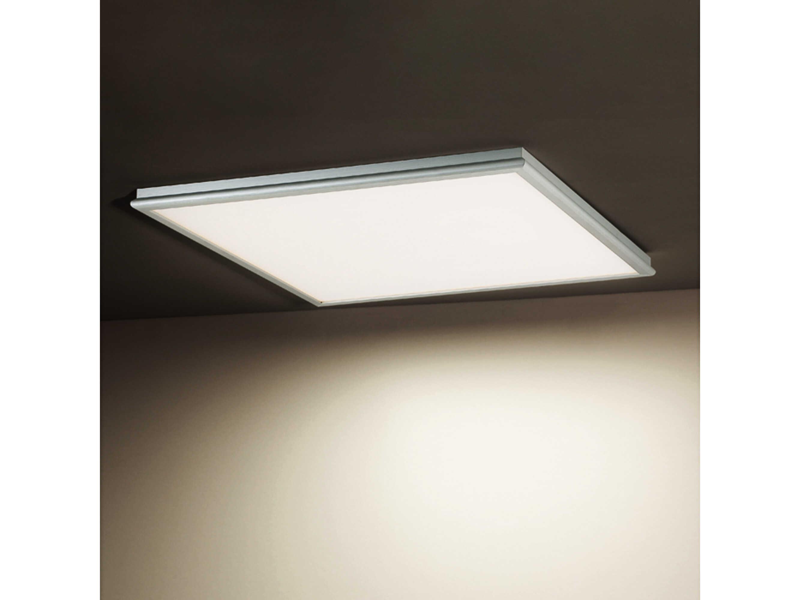 Modern Forms Neo 1-Light Brushed Aluminum Silver Glass LED Geometric Flush Mount