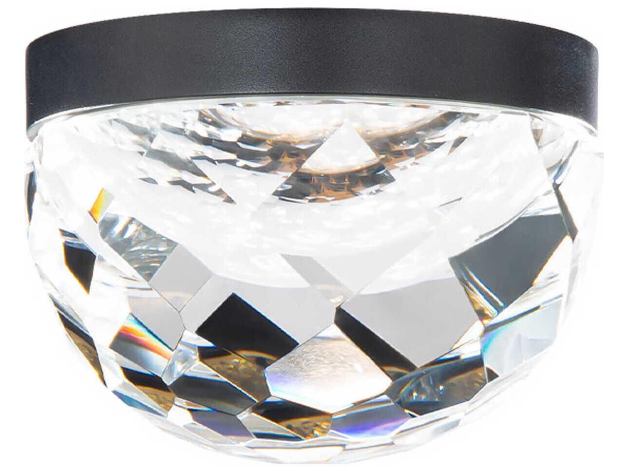 Modern Forms Cascade 1-Light Black Crystal LED Dome Flush Mount