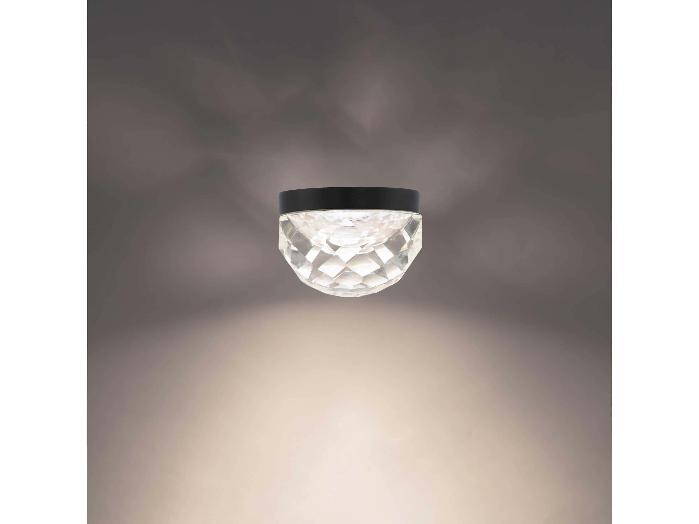 Modern Forms Cascade 1-Light Black Crystal LED Dome Flush Mount