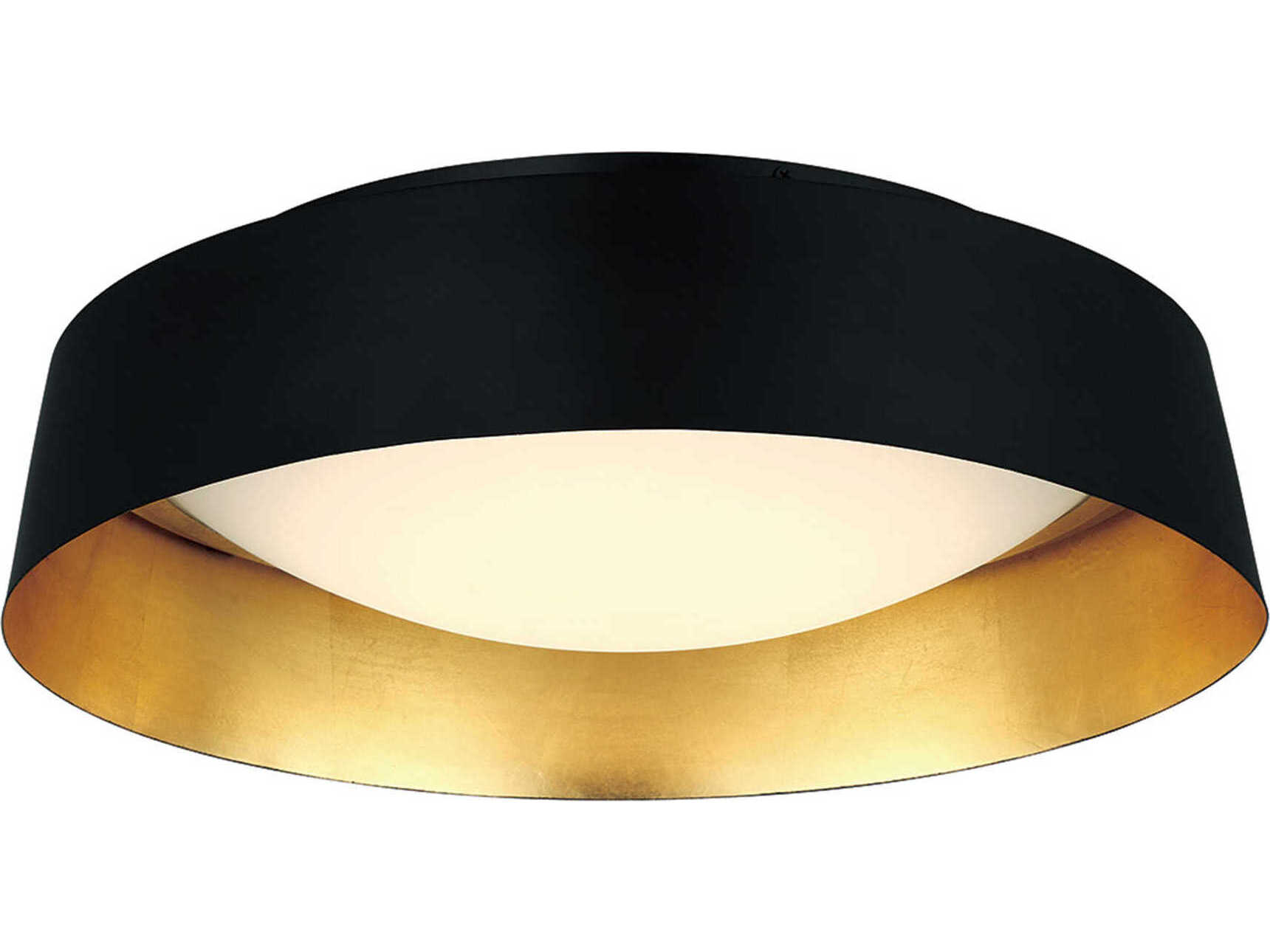 Modern Forms Gilt 1-Light Black Gold Leaf LED Round Flush Mount