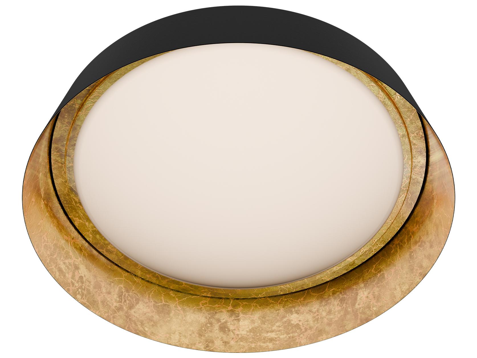 Modern Forms Gilt 1-Light Bronze Gold Leaf Black Round Flush Mount