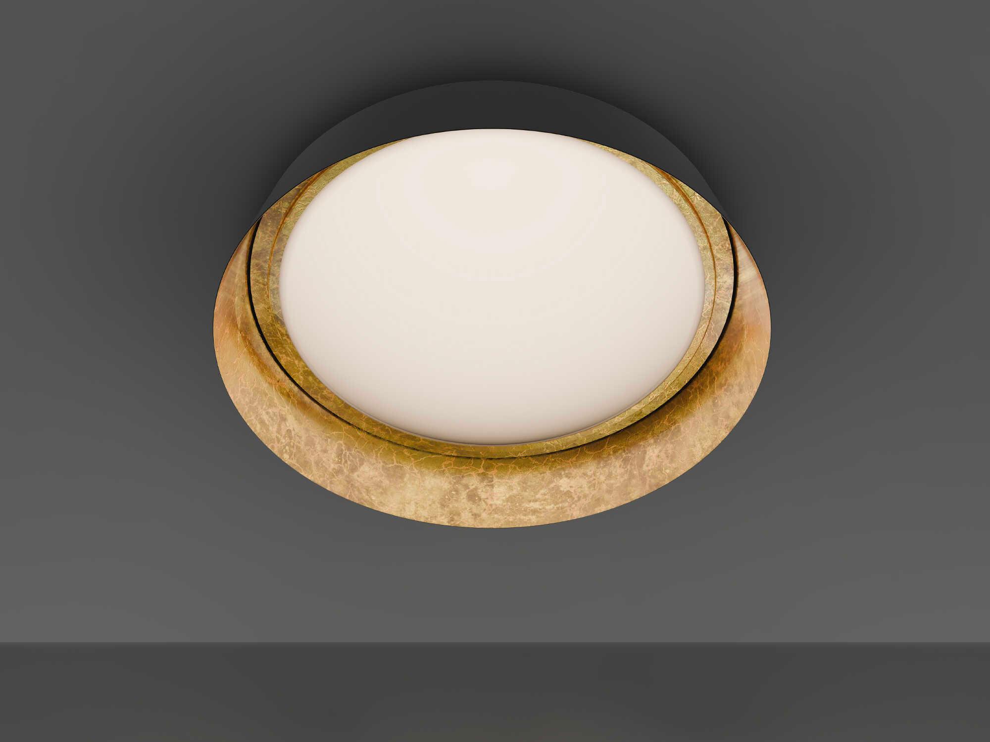 Modern Forms Gilt 1-Light Bronze Gold Leaf Black Round Flush Mount