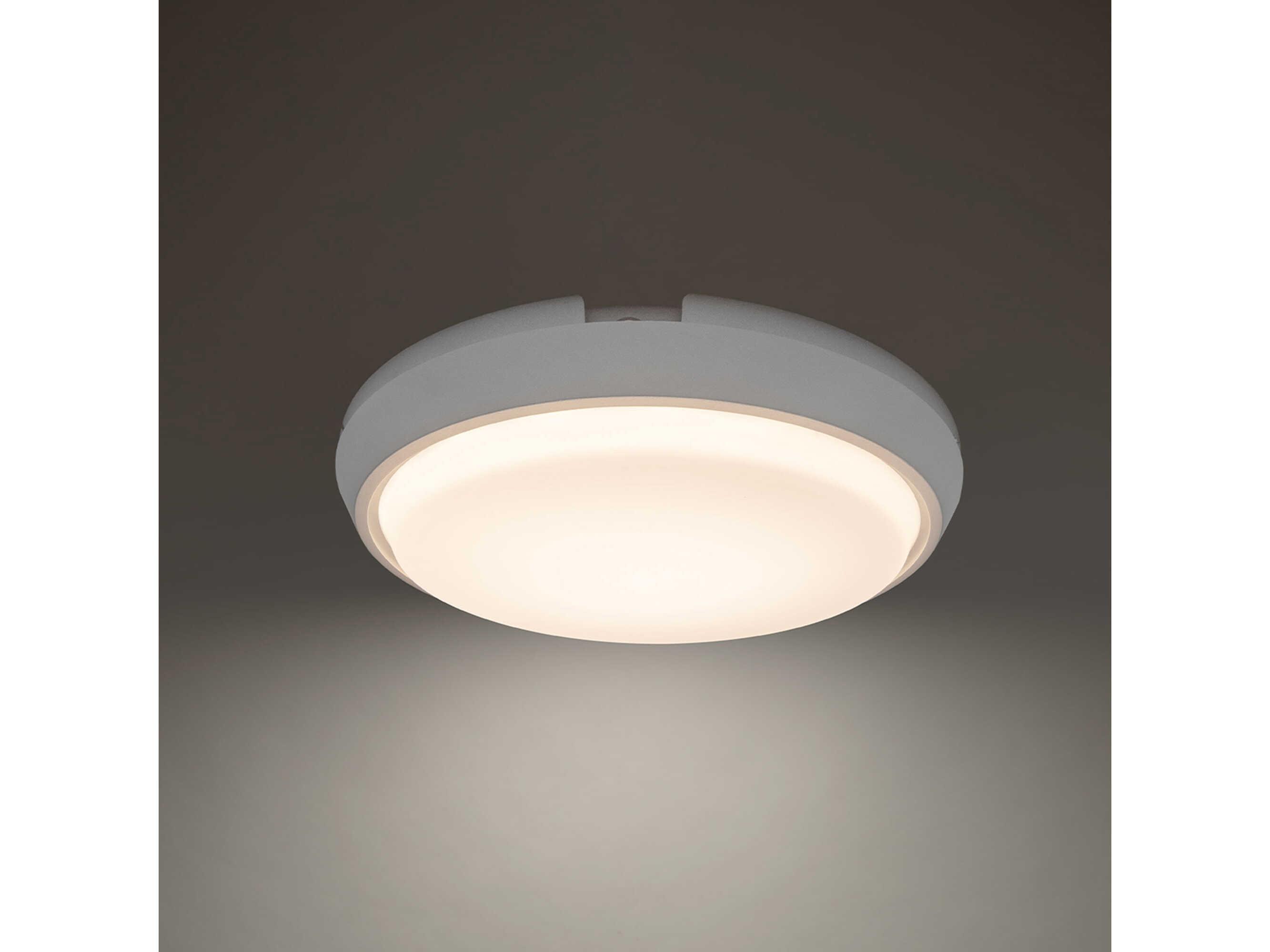 Modern Forms Zenith 1-Light Titanium White Glass LED Round Flush Mount