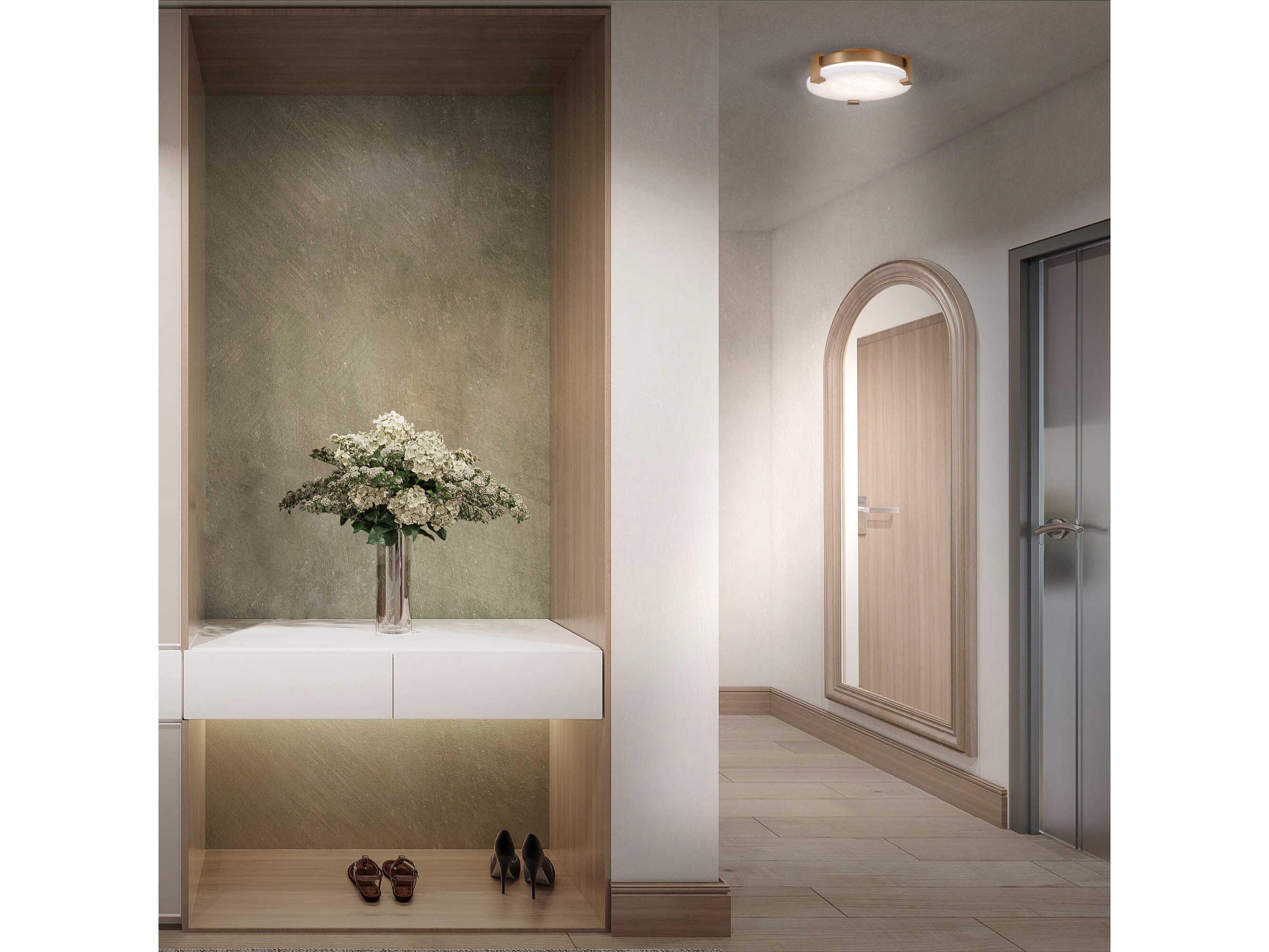 Modern Forms Catalonia 1-Light Aged Brass LED Round Flush Mount