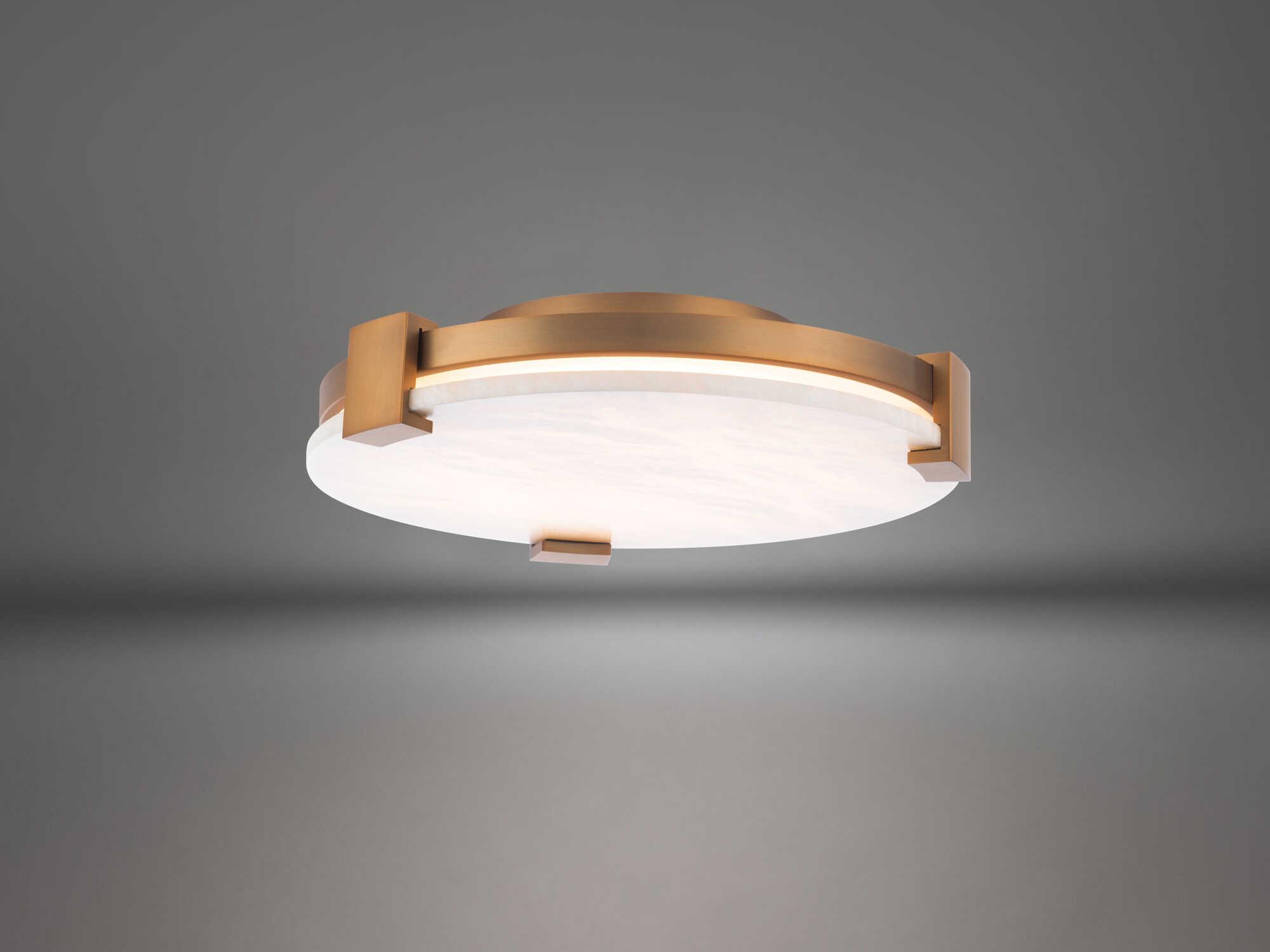Modern Forms Catalonia 1-Light Aged Brass LED Round Flush Mount