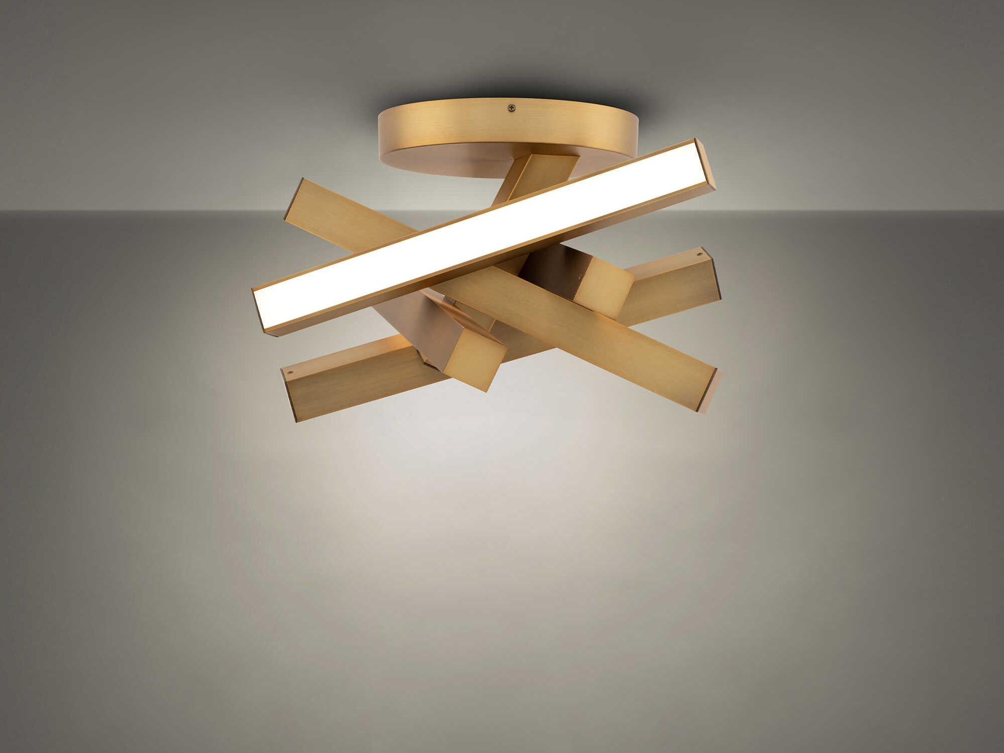 Modern Forms Chaos 5-Light Aged Brass Geometric Semi Flush Mount