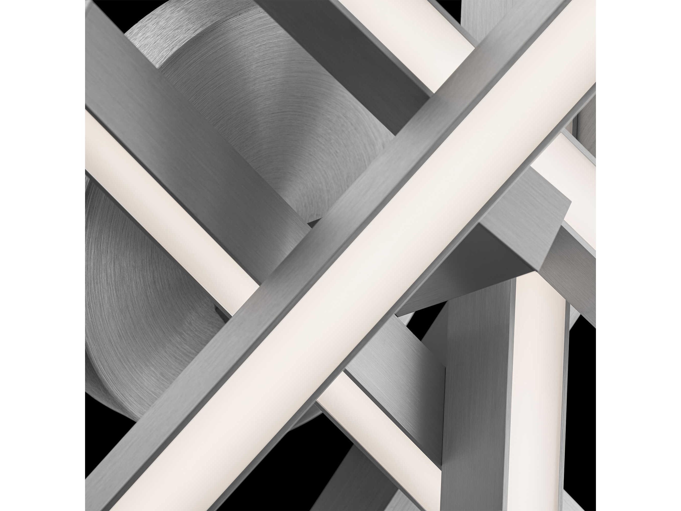 Modern Forms Chaos 5-Light Brushed Aluminum Silver Geometric Semi Flush Mount